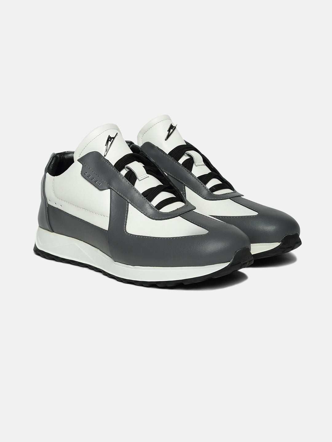ZOL III - GREY - Grey Mid-Top Leather Sneakers