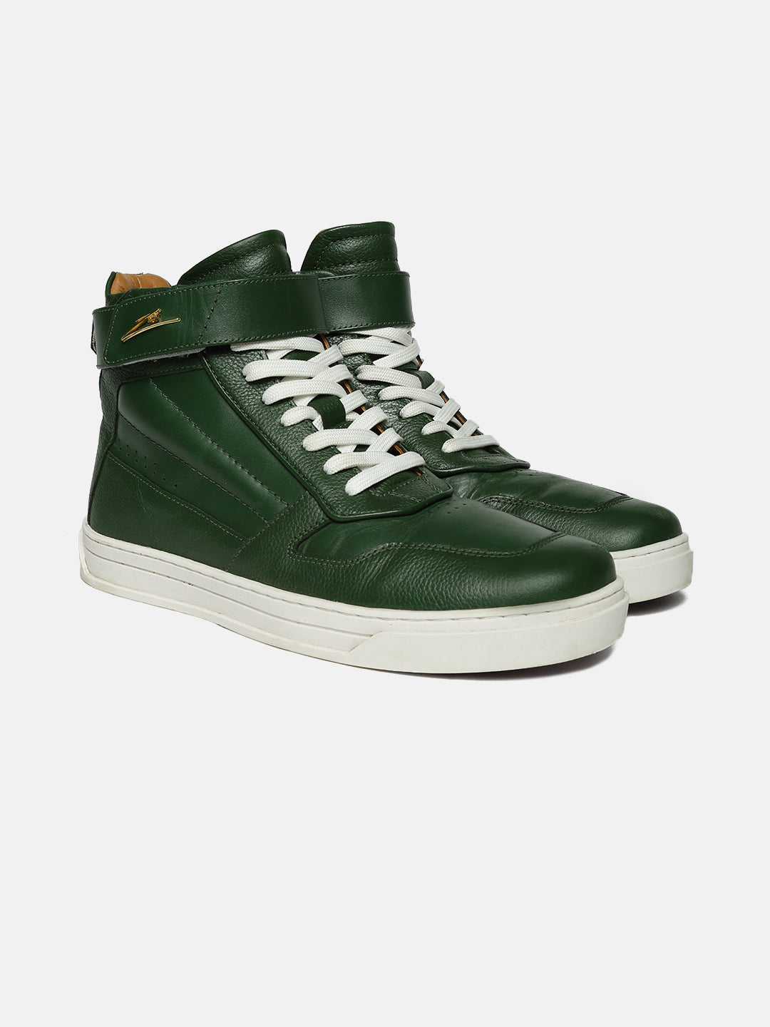 ZH I - GREEN - Green High-Top Leather Sneakers