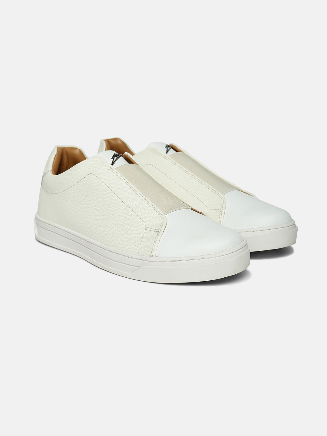 ZS II - WHITE - White Low-Top Leather Slip-Ons