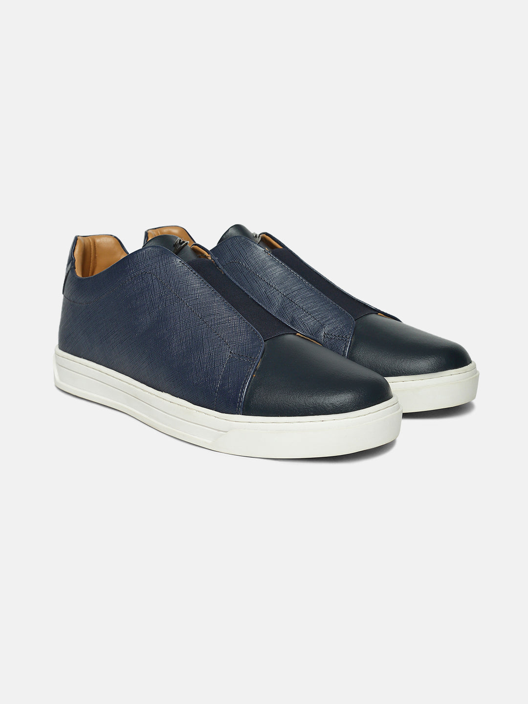 ZS II - BLUE - Blue Low-Top Leather Slip-Ons