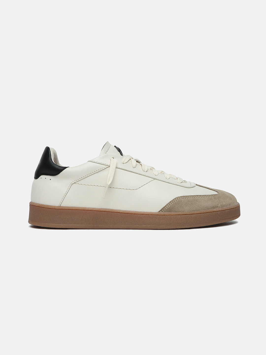 SANDSTONE - Beige Leather & Suede Classic Sneakers