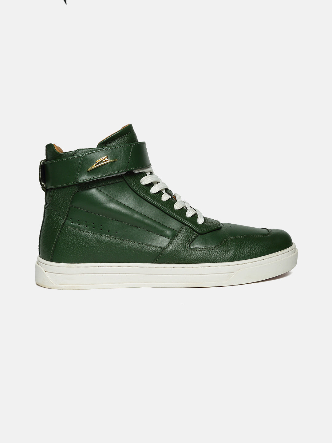 ZH I - GREEN - Green High-Top Leather Sneakers