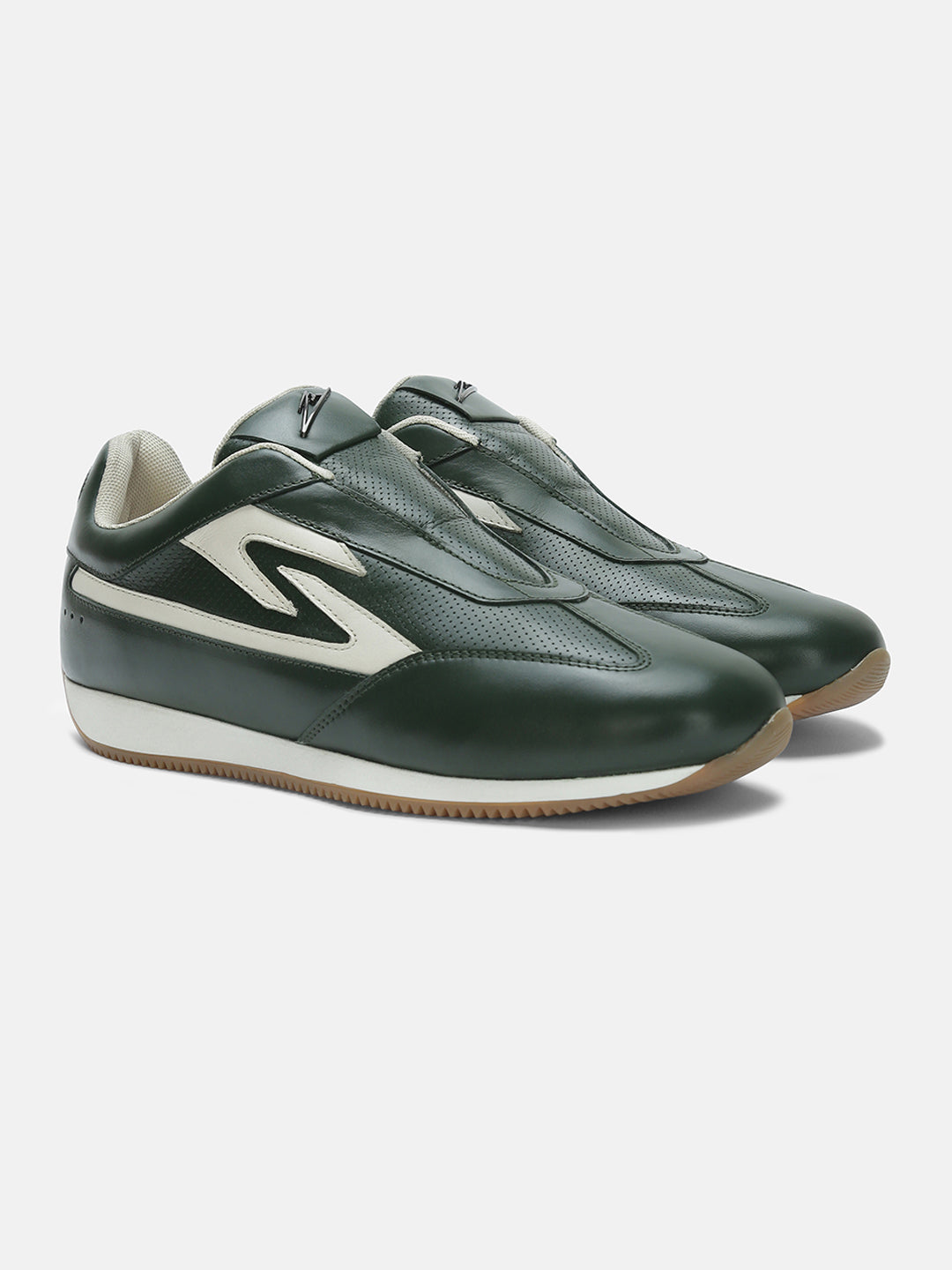 Monza Verde Premium Leather Sneakers Green