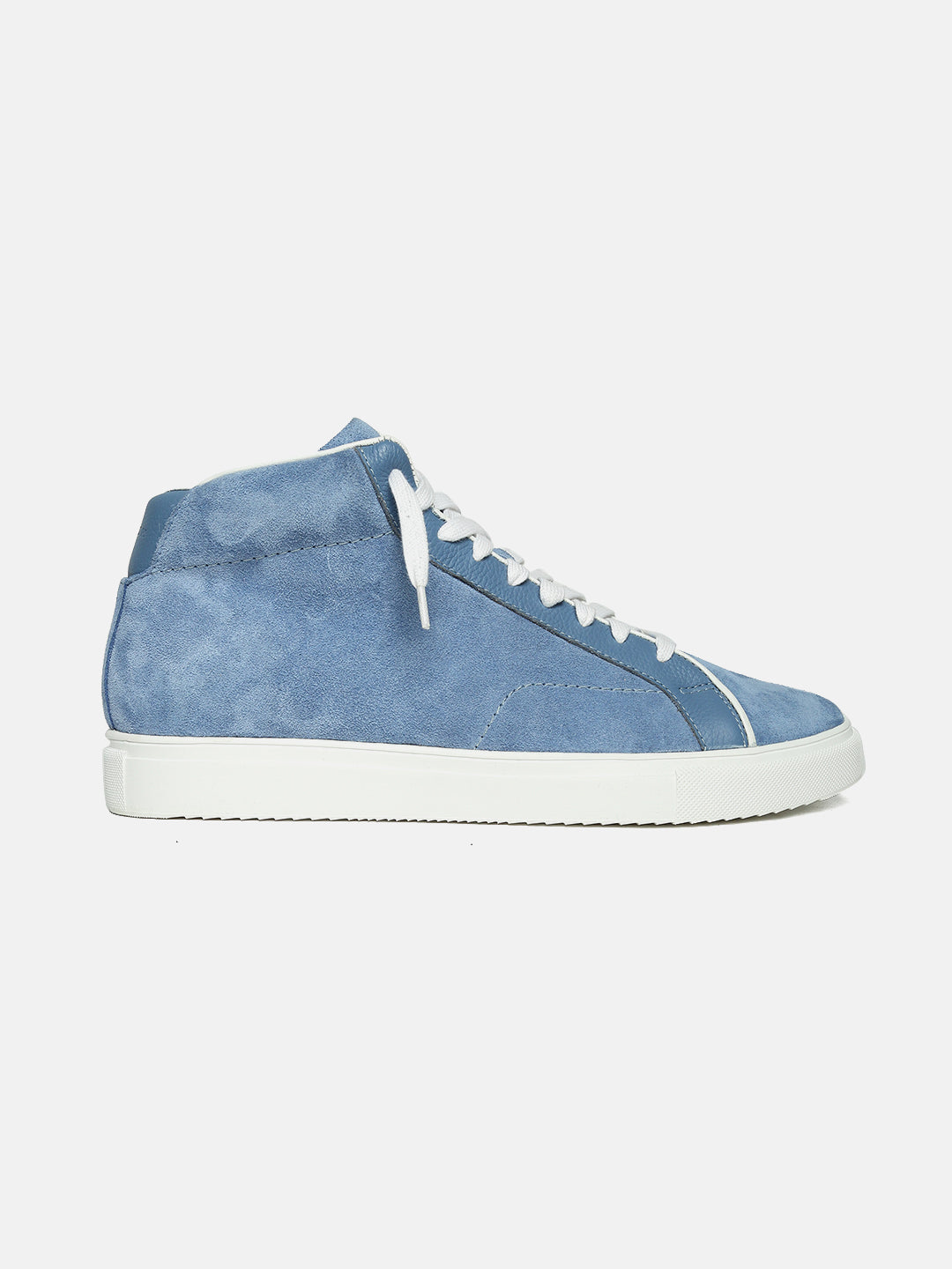 Premium Leather Mid-Top Casual Sneakers Sky Blue