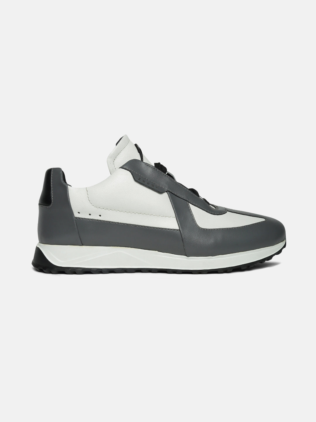 ZOL III - GREY - Grey Mid-Top Leather Sneakers