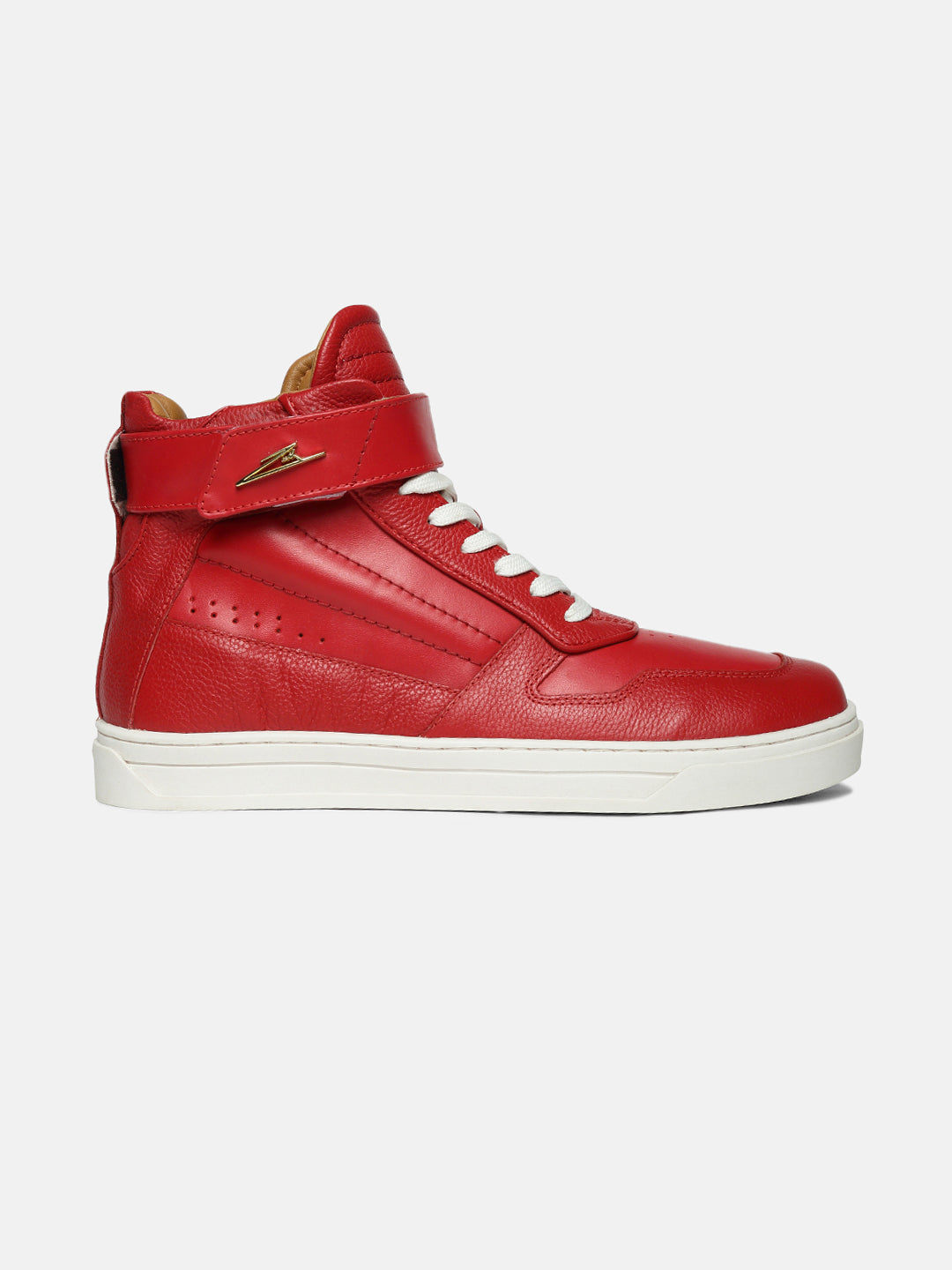 ZH I - RED - Red High-Top Leather Sneakers