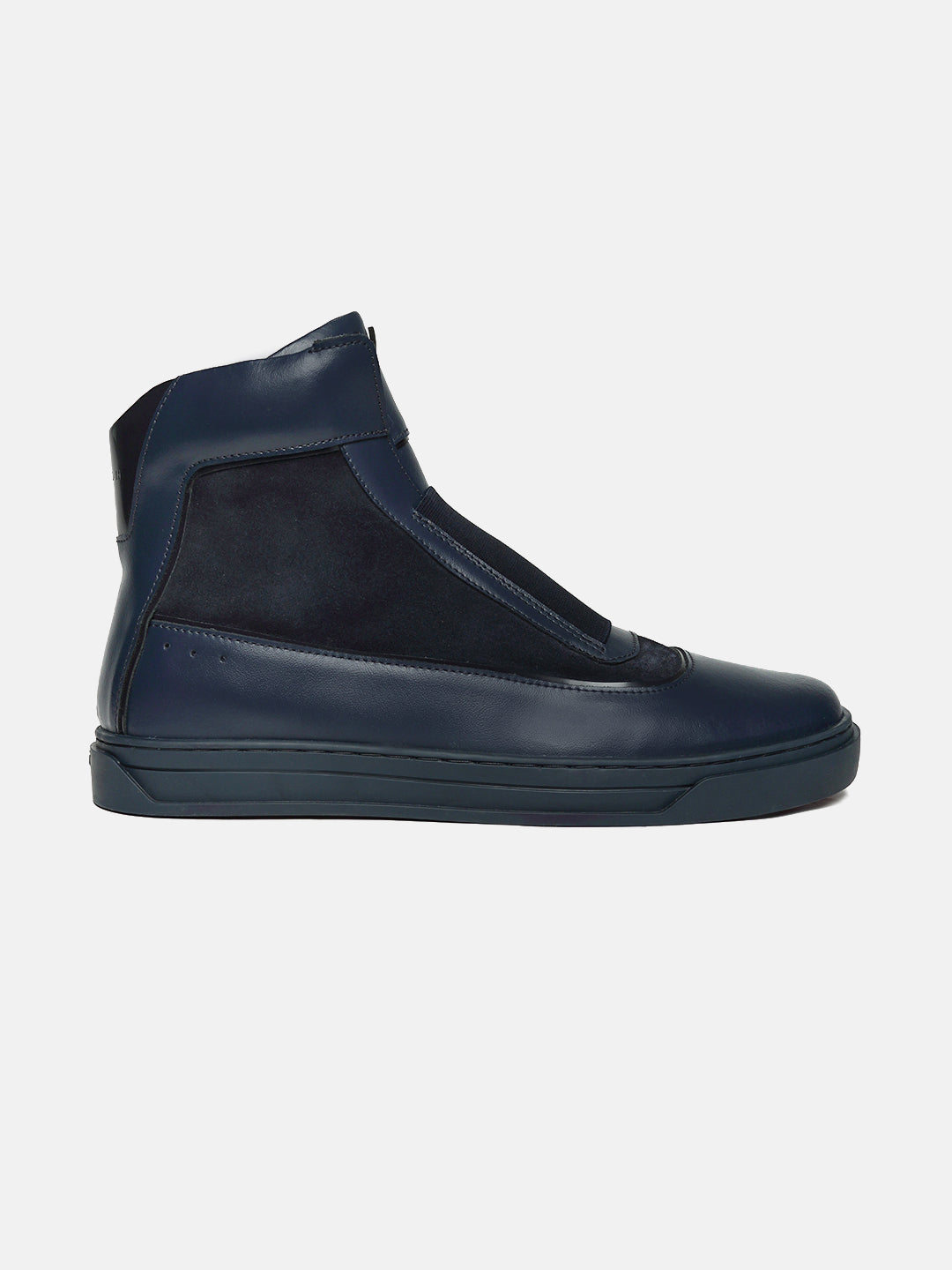 ZH III - BLUE - Blue High-Top Suede & Leather Slip-Ons