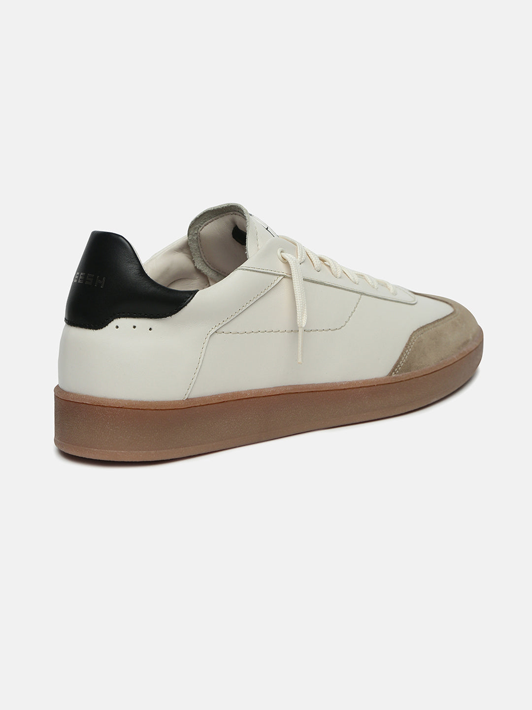 SANDSTONE - Beige Leather & Suede Classic Sneakers