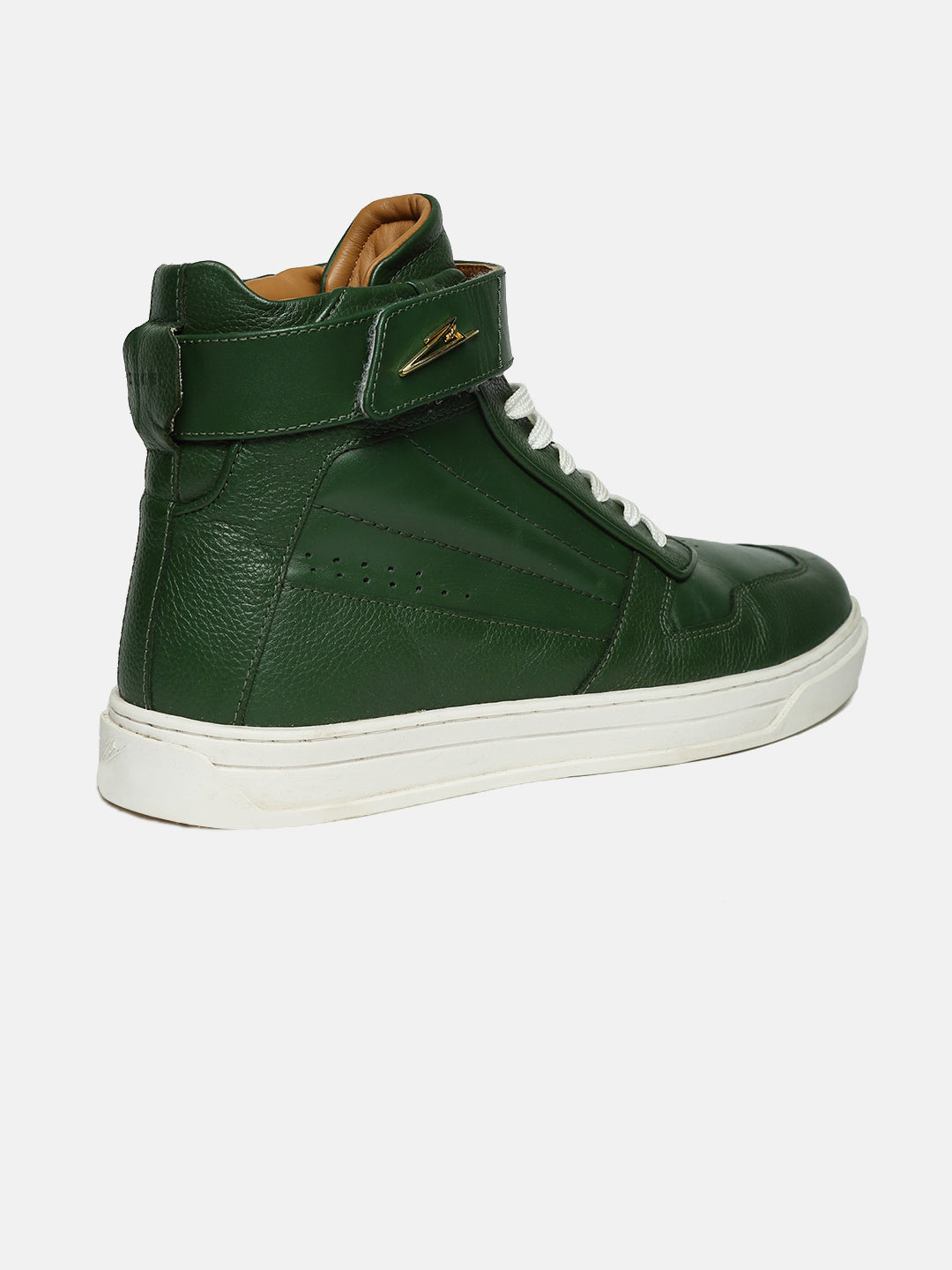 ZH I - GREEN - Green High-Top Leather Sneakers