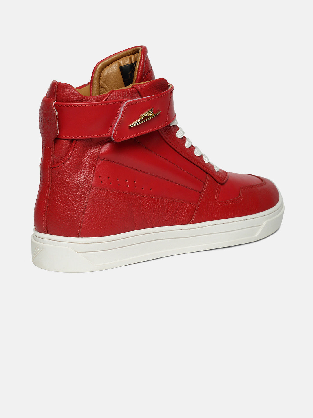 ZH I - RED - Red High-Top Leather Sneakers