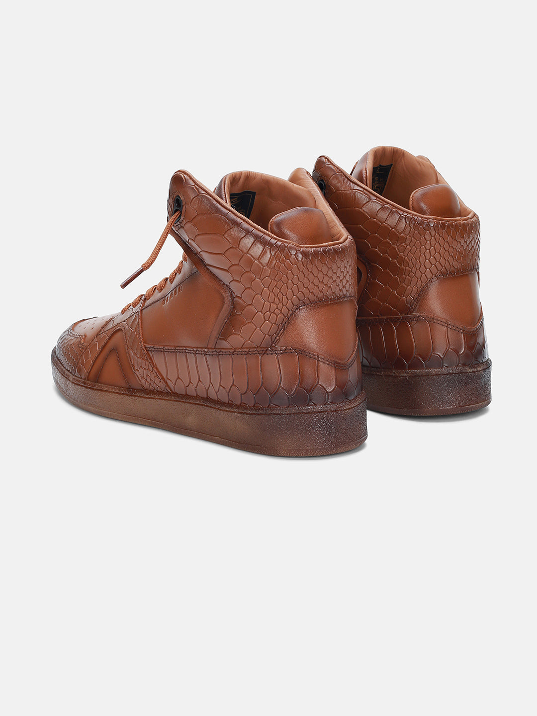 COBRA High Top Premium Leather Sneakers