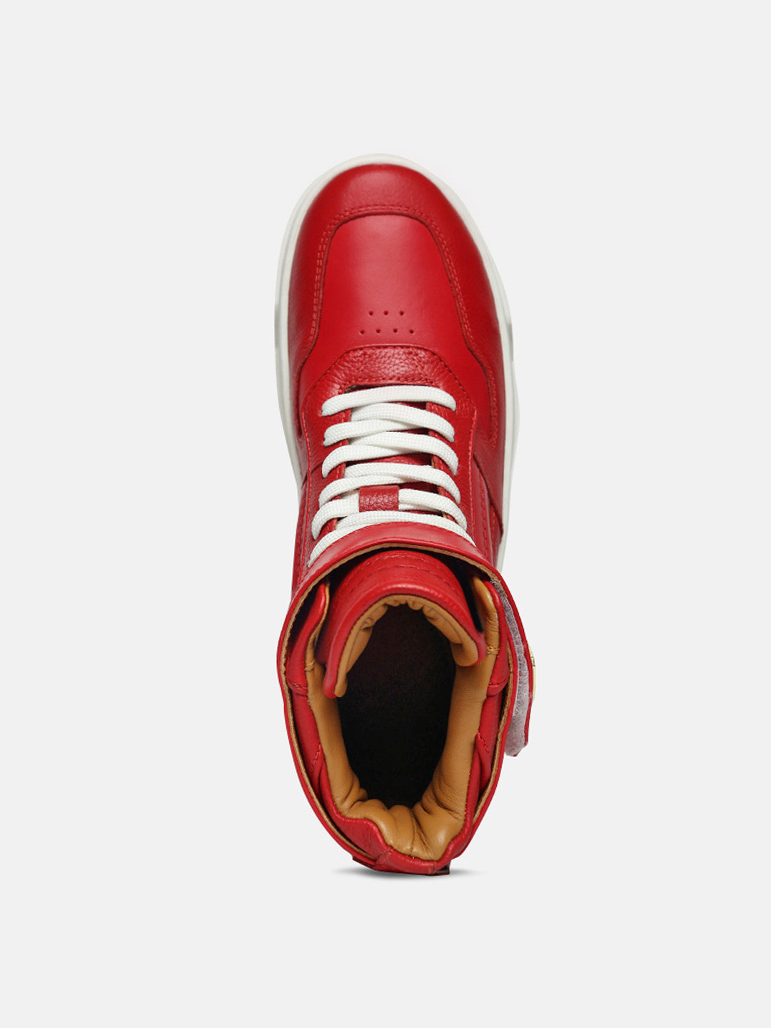 ZH I - RED - Red High-Top Leather Sneakers