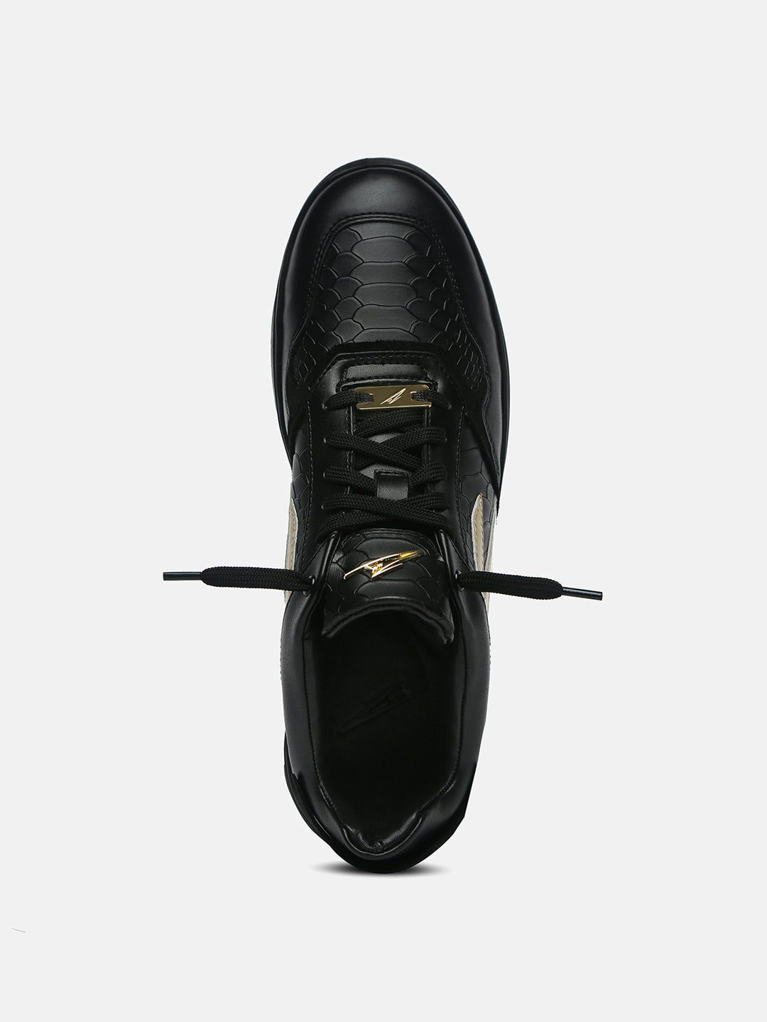 ZED LEGACY - Black & Gold Python Leather Sneakers