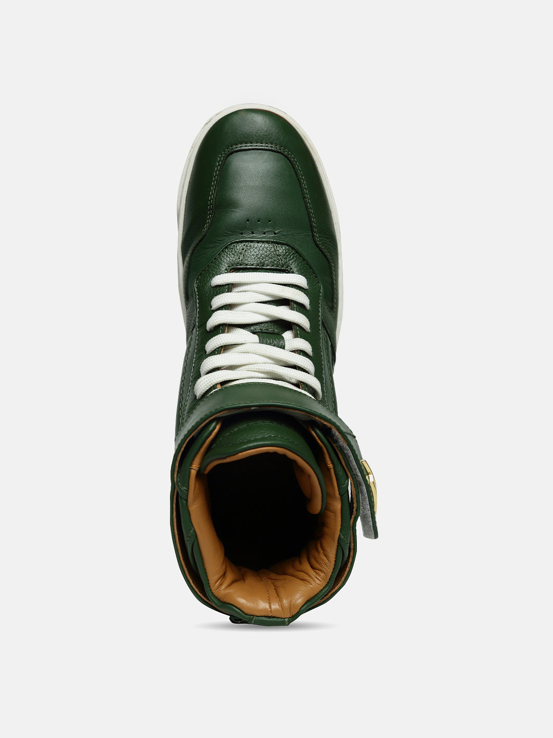 ZH I - GREEN - Green High-Top Leather Sneakers