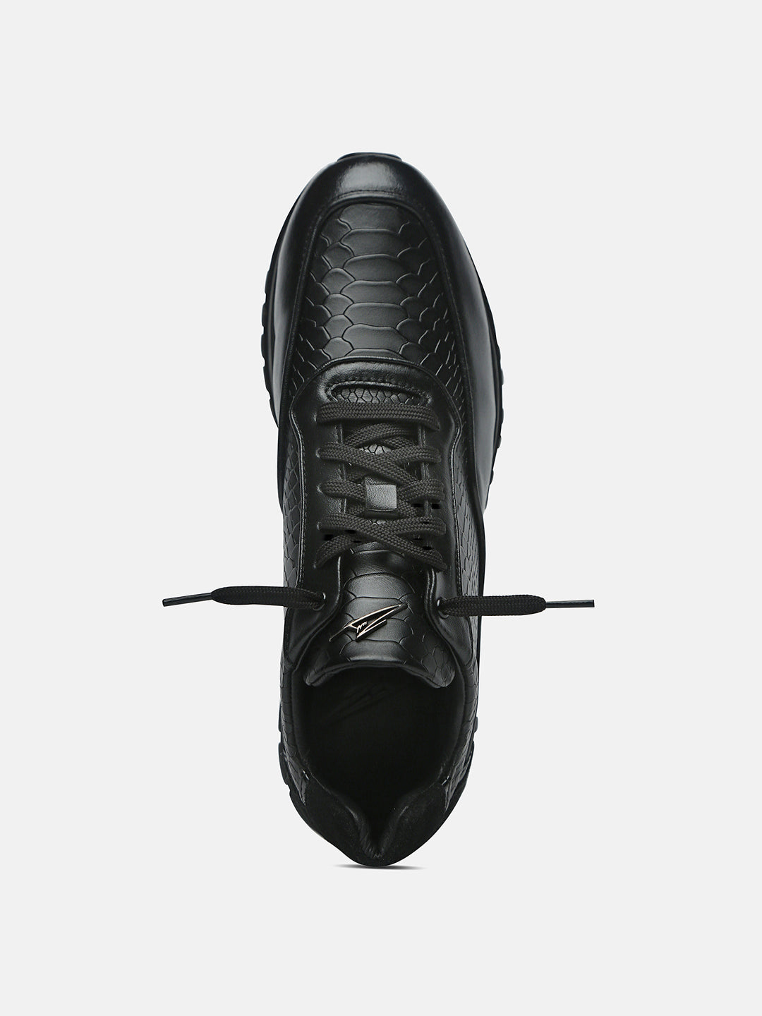 THE BANE - Black Python Leather Sneakers
