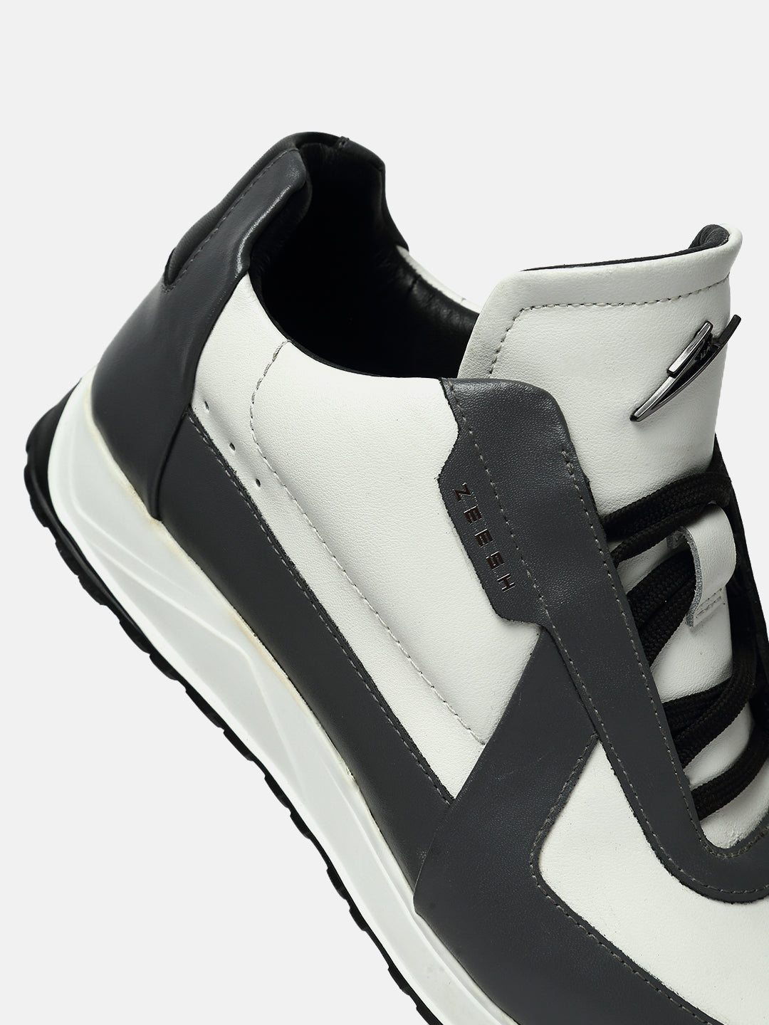 ZOL III - GREY - Grey Mid-Top Leather Sneakers