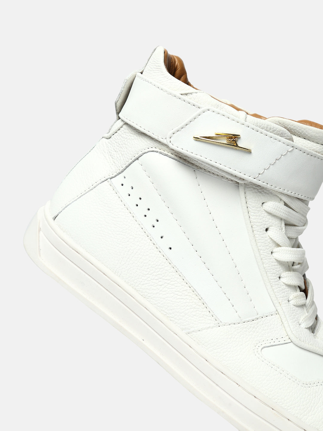 ZH I - WHITE - White High-Top Leather Sneakers
