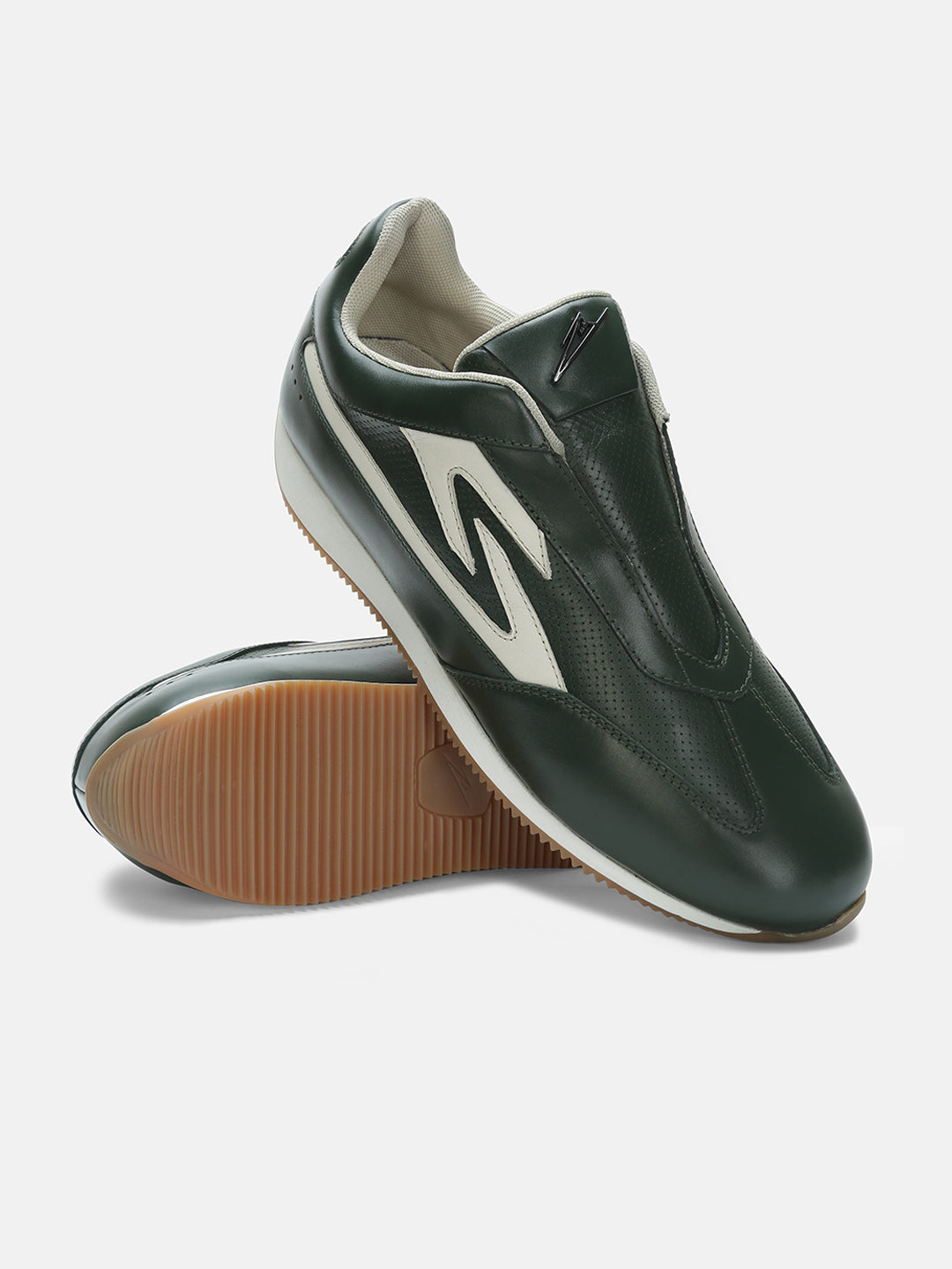 Monza Verde Premium Leather Sneakers Green