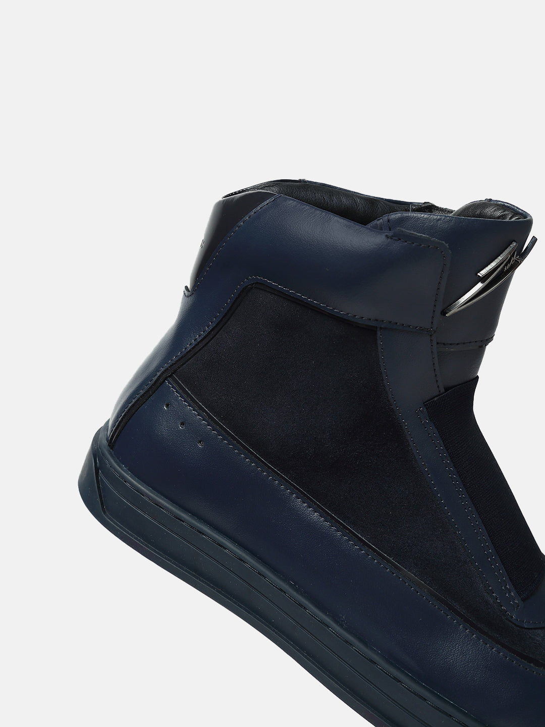 ZH III - BLUE - Blue High-Top Suede & Leather Slip-Ons