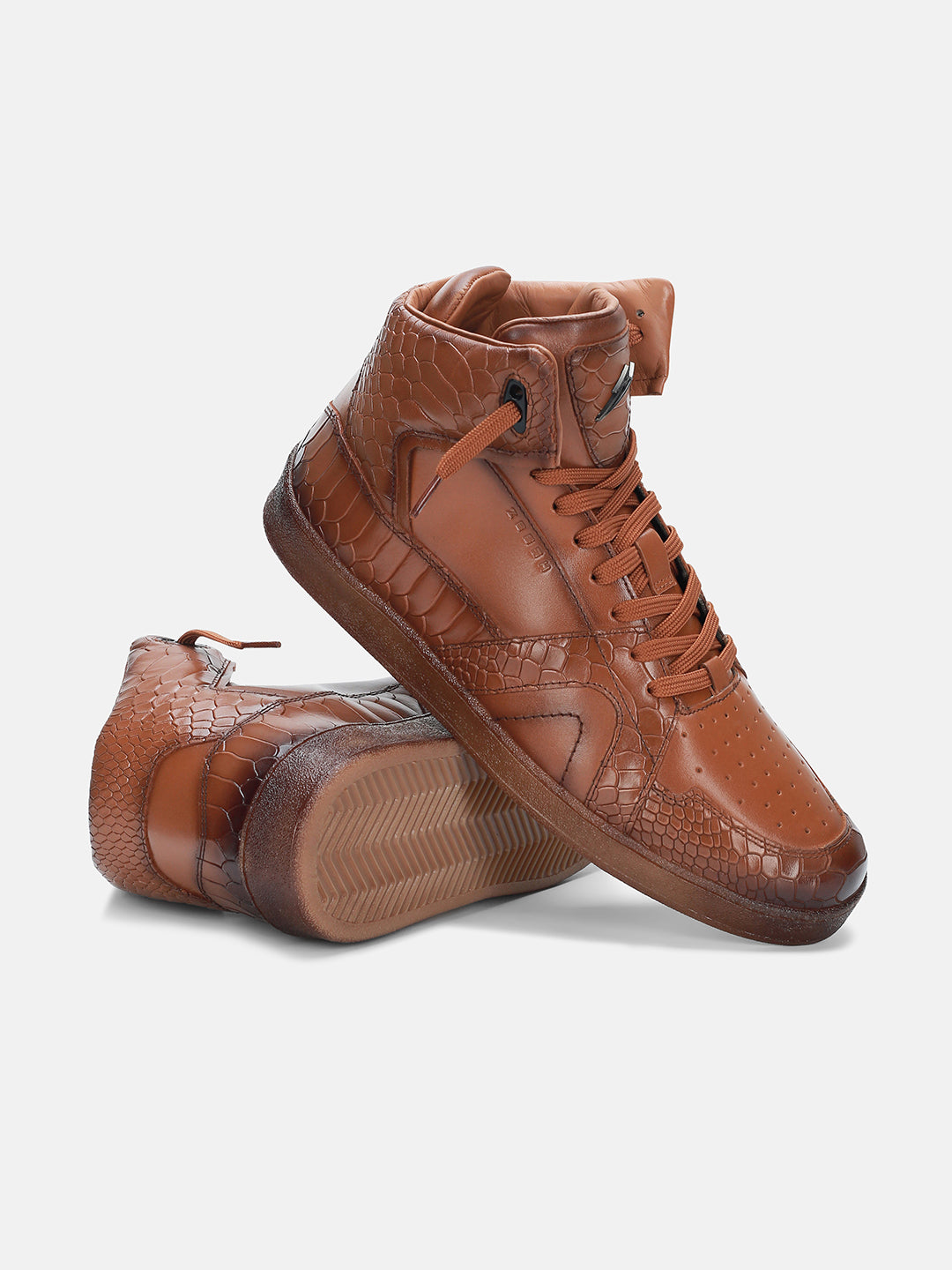 COBRA High Top Premium Leather Sneakers