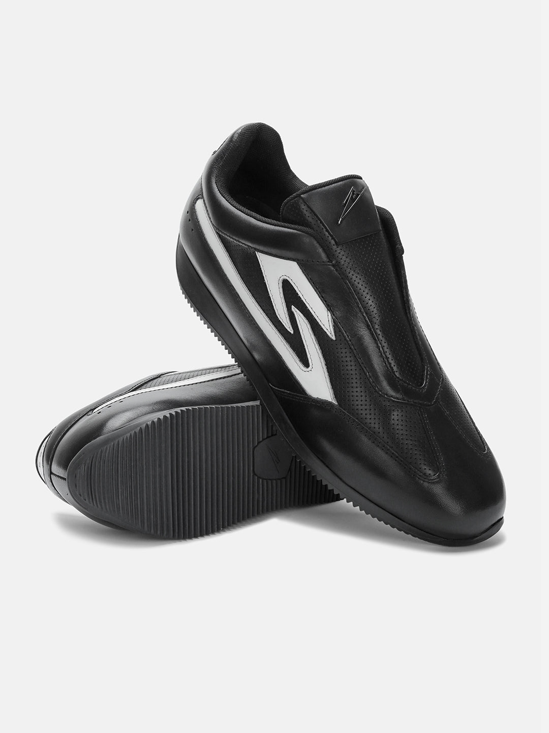 Monza Nero Premium Leather Sneakers Black