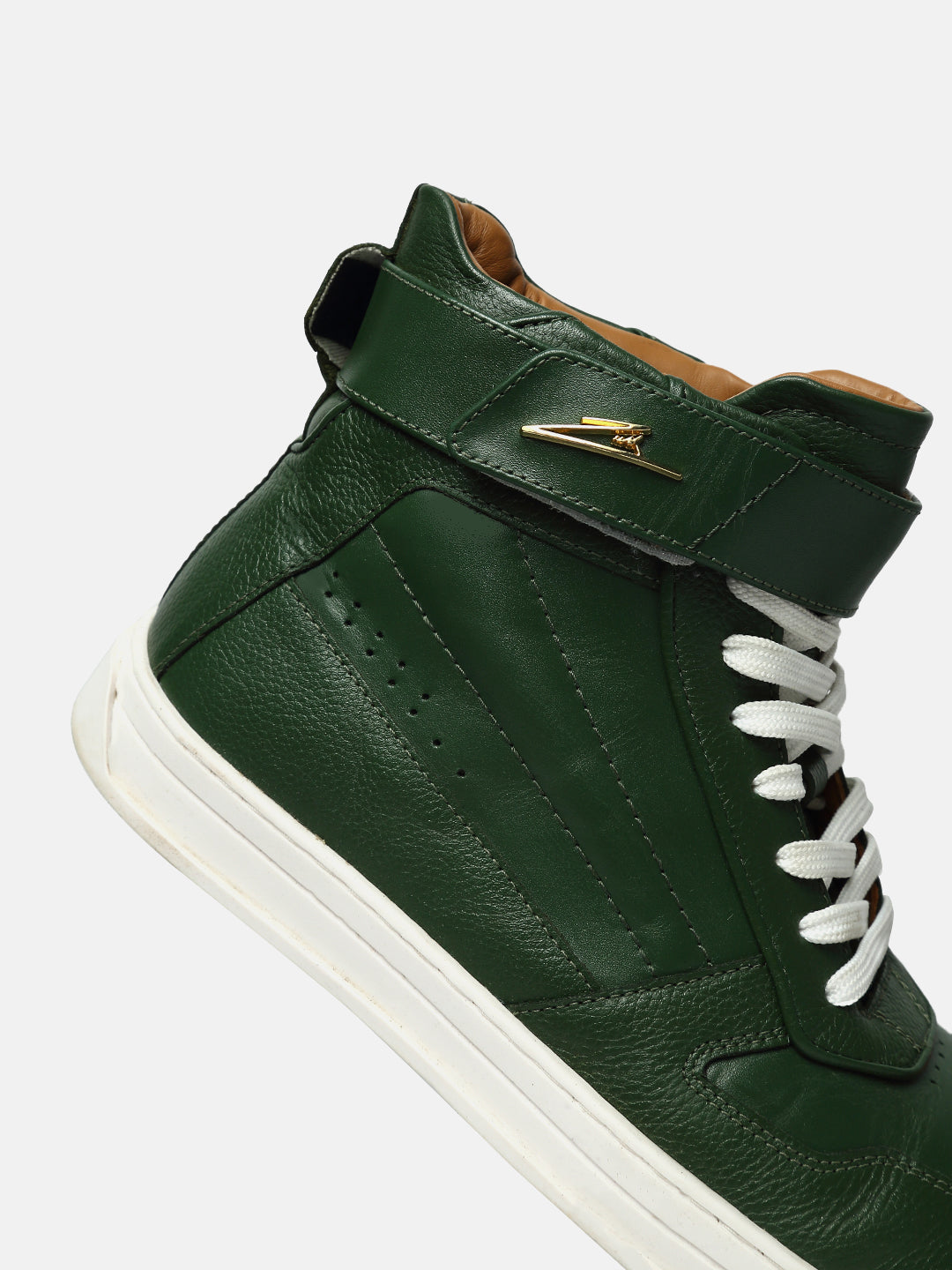 ZH I - GREEN - Green High-Top Leather Sneakers