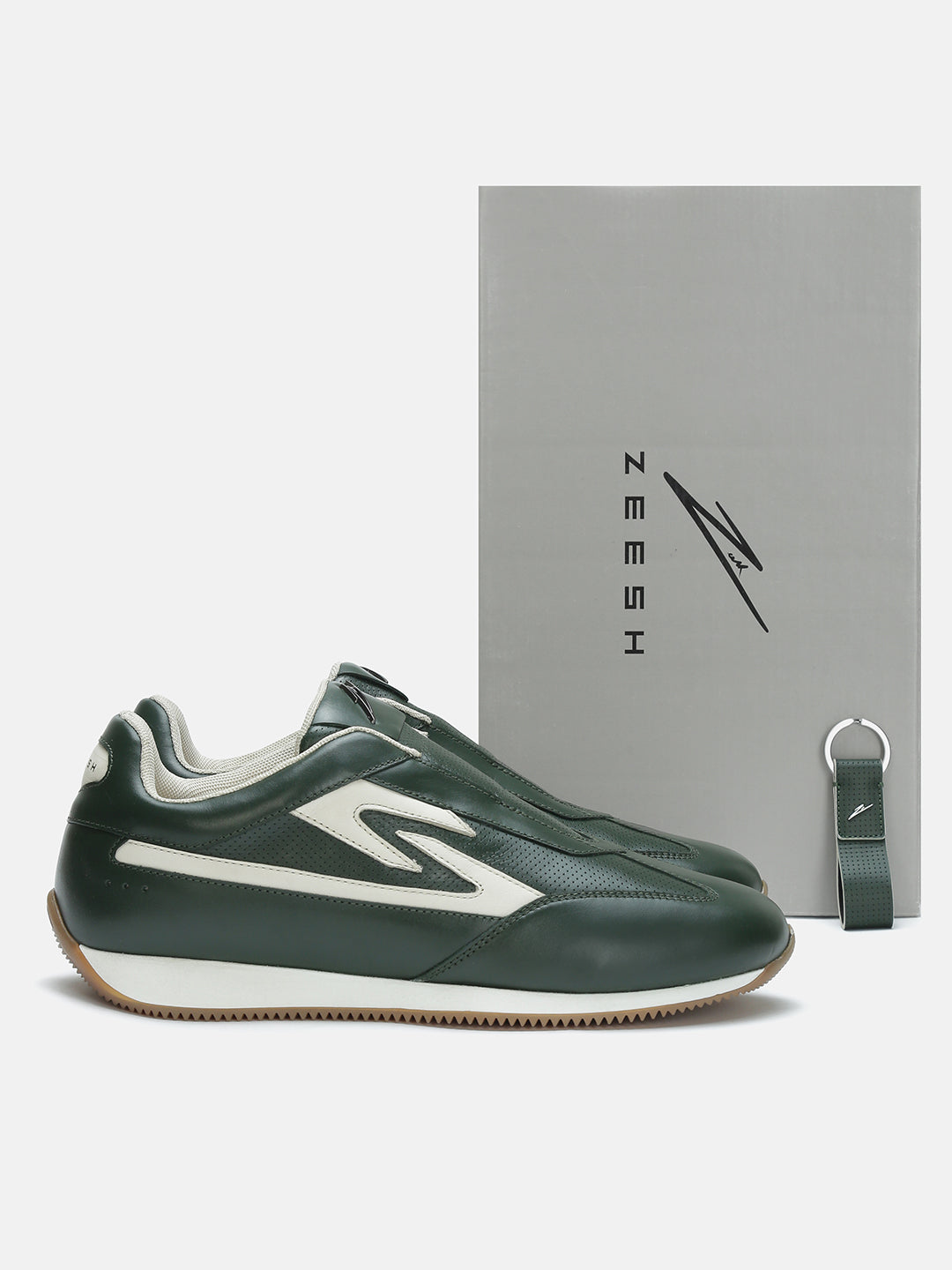 Monza Verde Premium Leather Sneakers Green