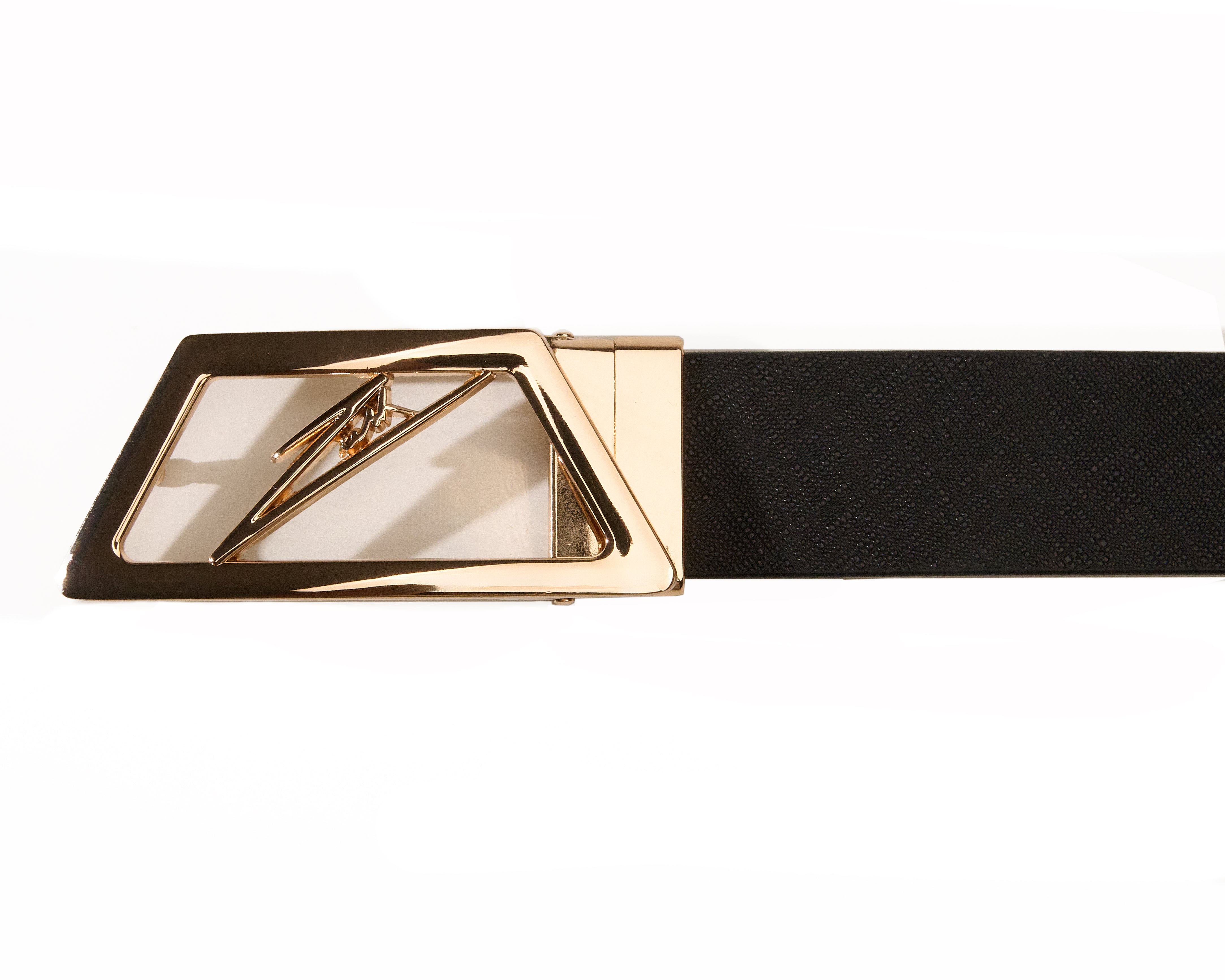 Obsidian Gold Premium Leather Belt - Black
