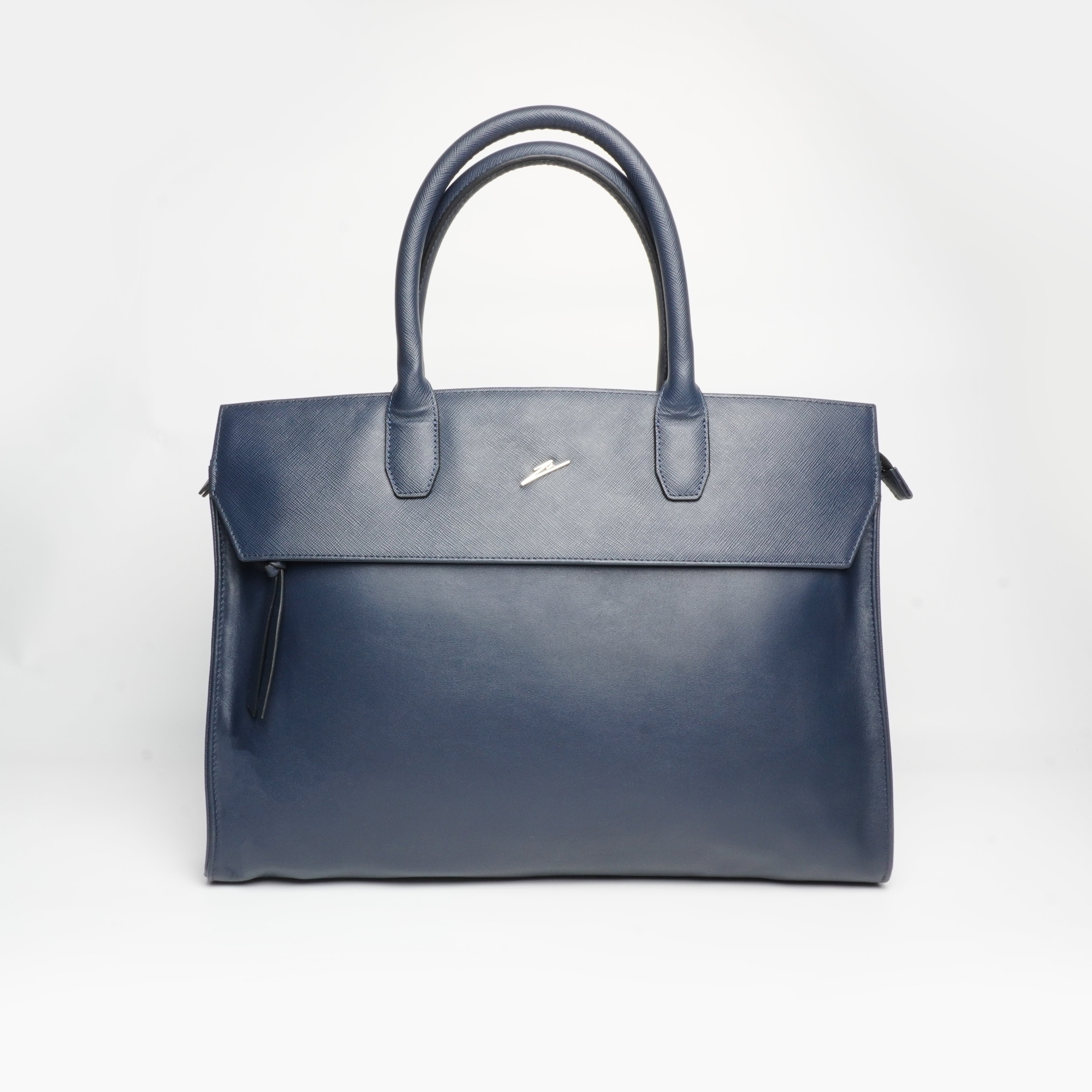 ZMB I Premium Leather Messenger Bag Navy