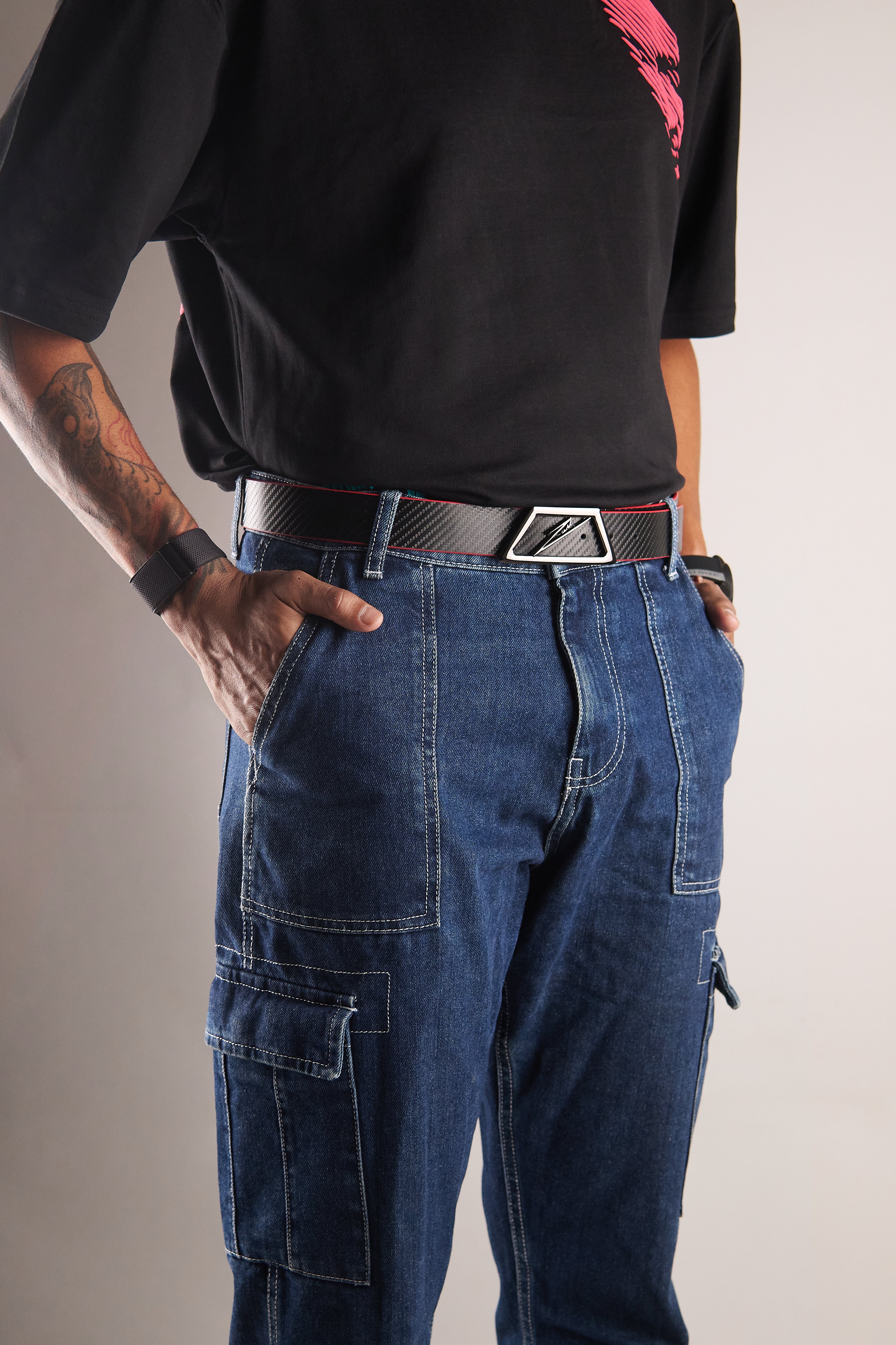 Gunmetal Premium Leather Belt