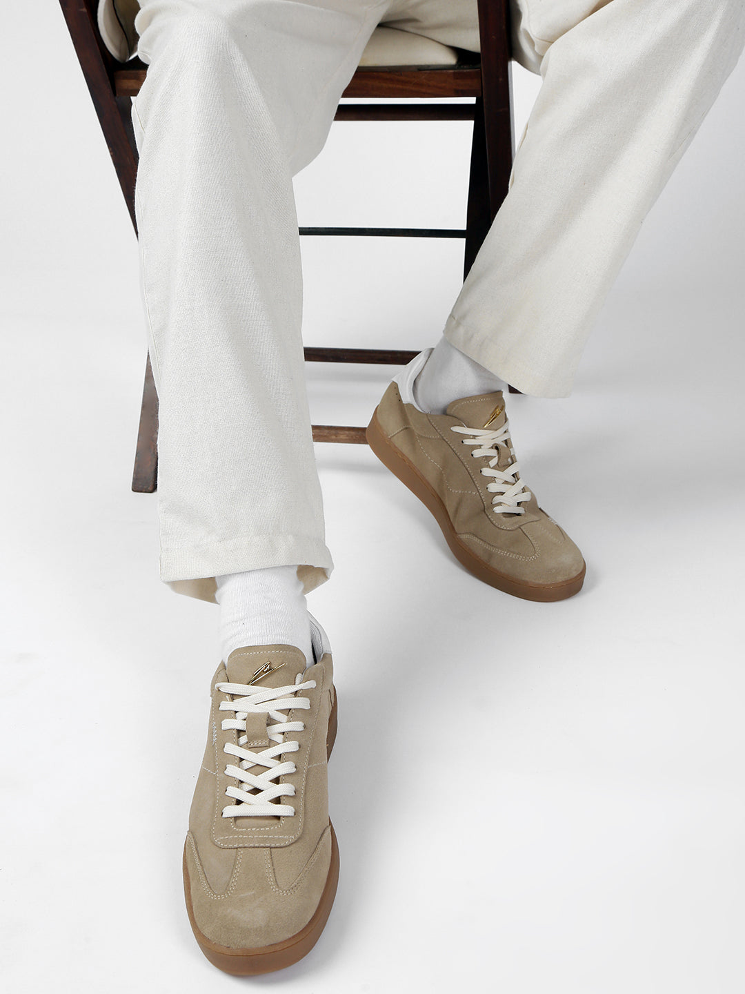DUNE - Everyday Beige Suede Sneakers