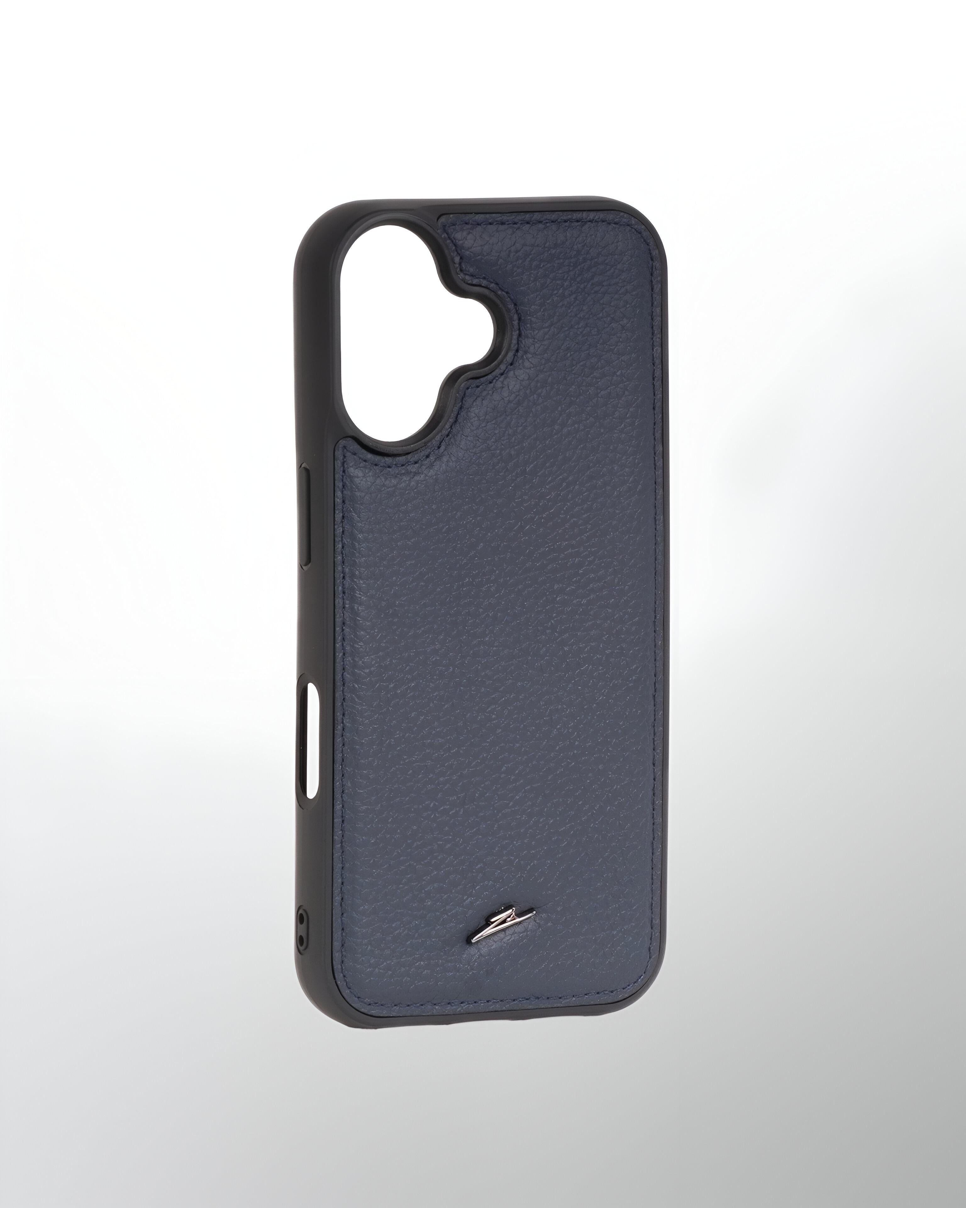 iPhone 16 Series Leather Case with MagSafe (Plain Navy)