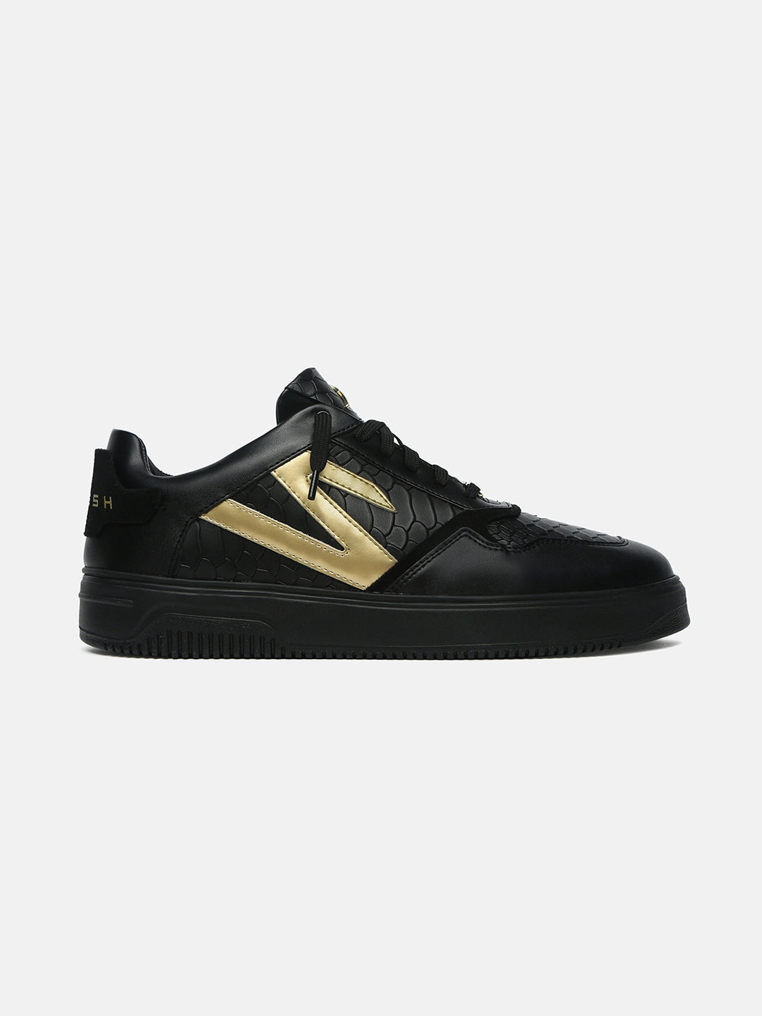 ZED LEGACY - Black & Gold Python Leather Sneakers