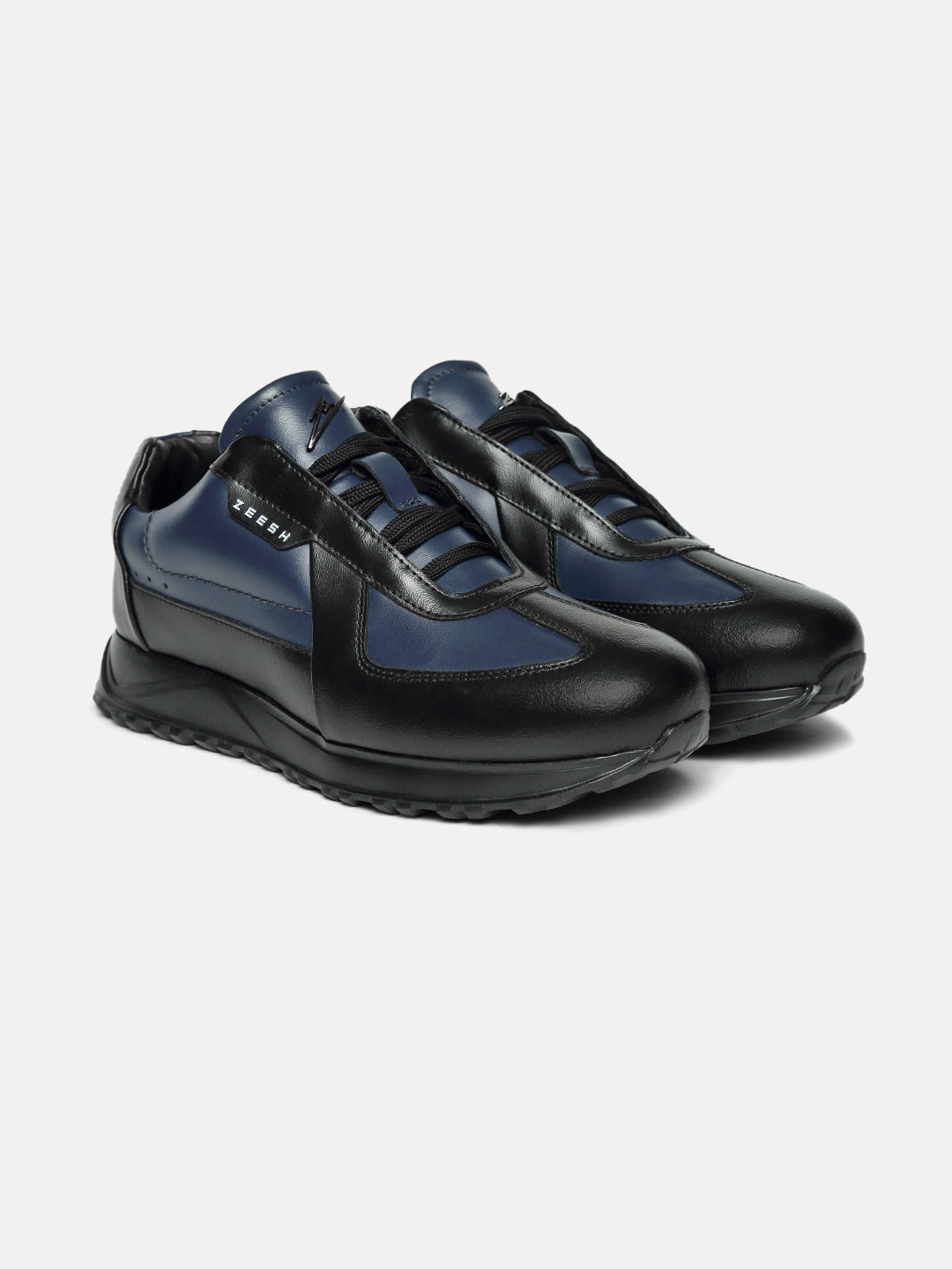 ZOL III - NAVY - Navy Mid-Top Leather Sneakers