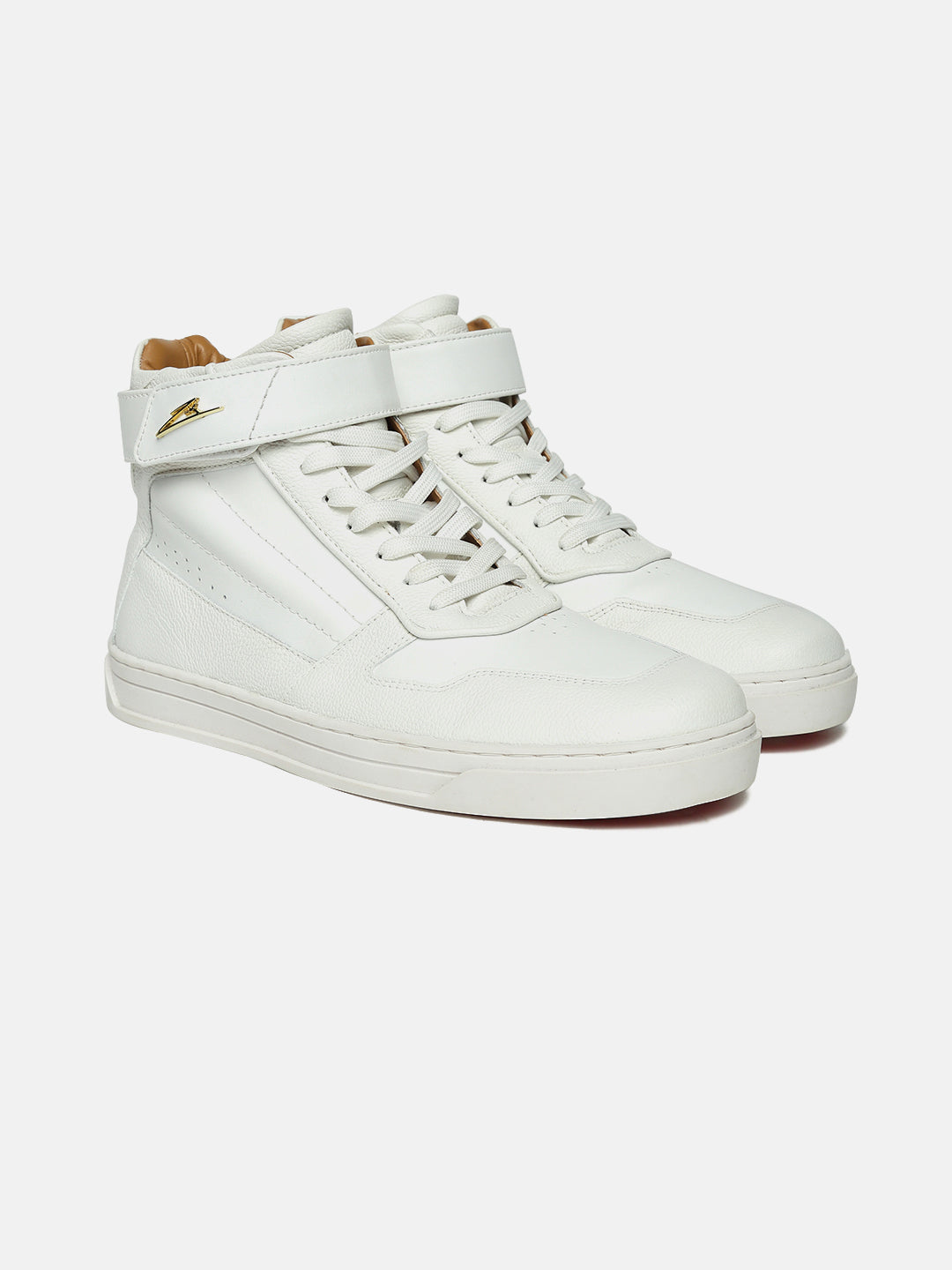 ZH I - WHITE - White High-Top Leather Sneakers