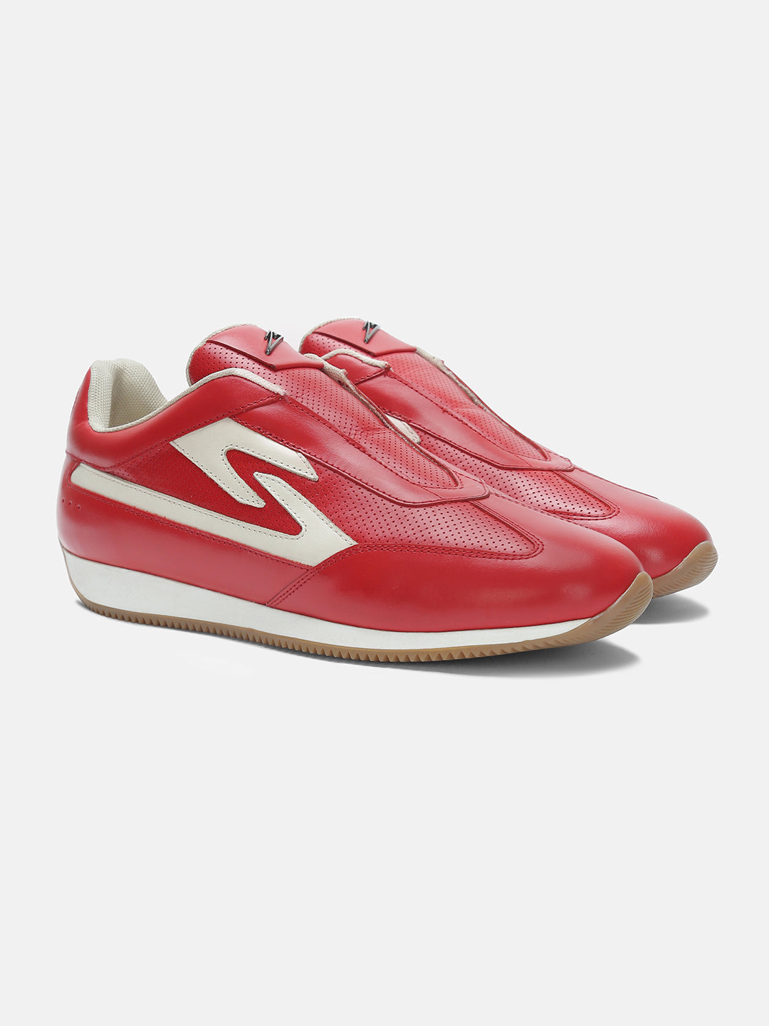 Monza Scuderia Premium Leather Sneakers Red