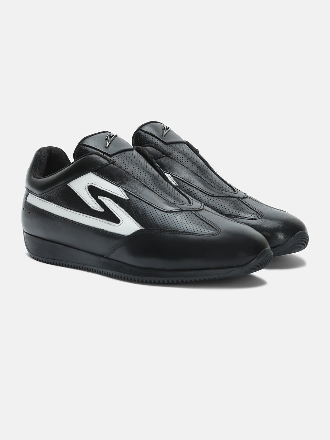 Monza Nero Premium Leather Sneakers Black