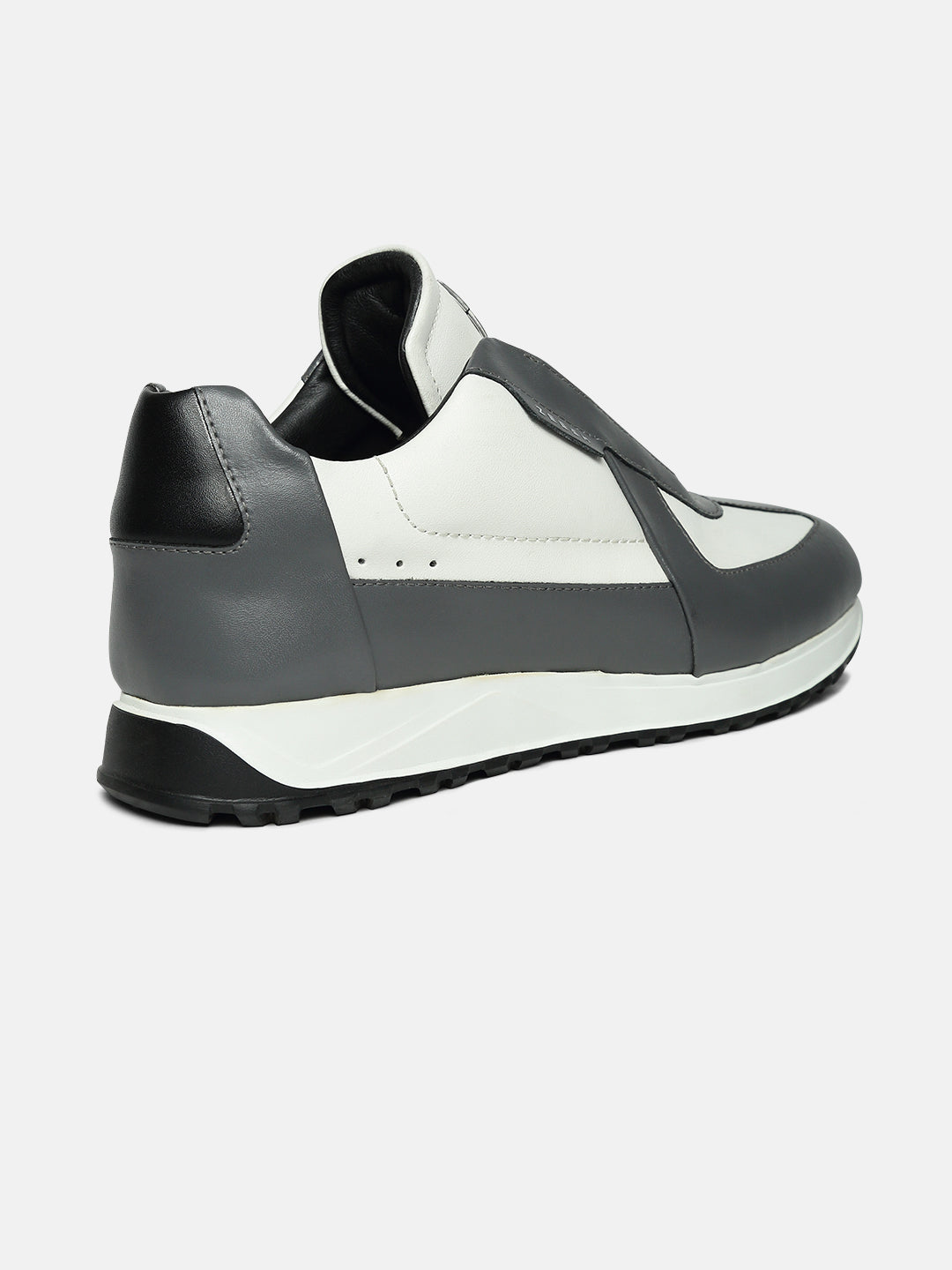ZOL III - GREY - Grey Mid-Top Leather Sneakers