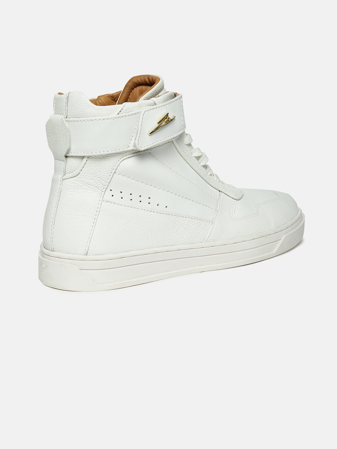 ZH I - WHITE - White High-Top Leather Sneakers