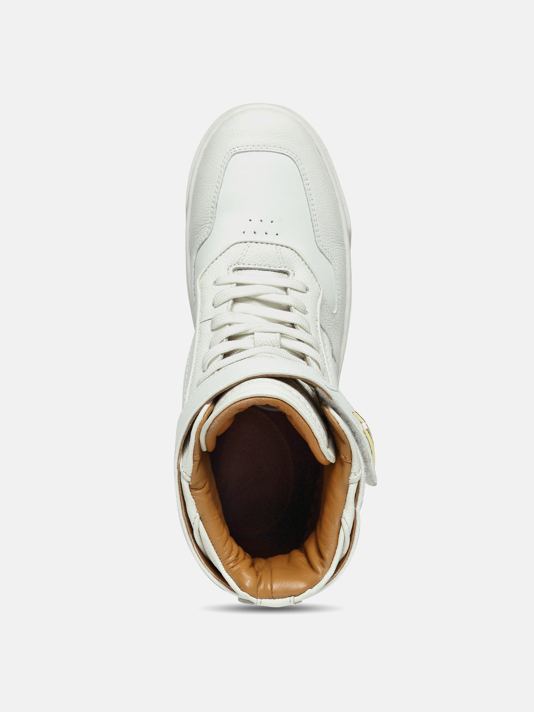 ZH I - WHITE - White High-Top Leather Sneakers