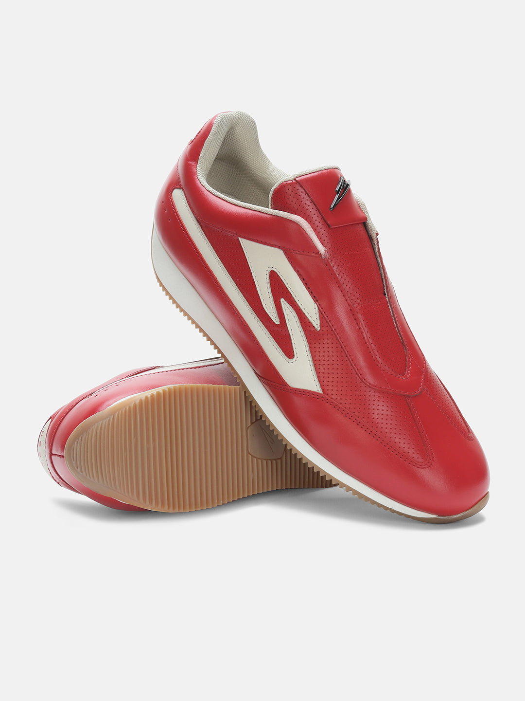 Monza Scuderia Premium Leather Sneakers Red