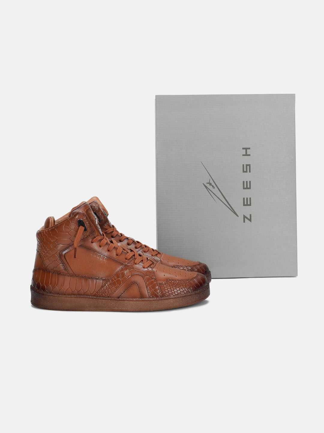 COBRA High Top Premium Leather Sneakers