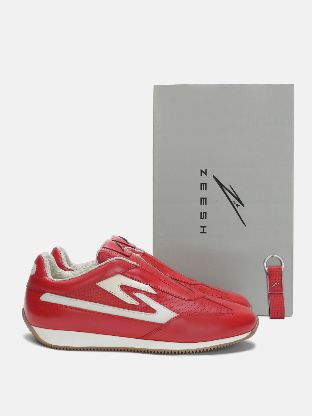 Monza Scuderia Premium Leather Sneakers Red