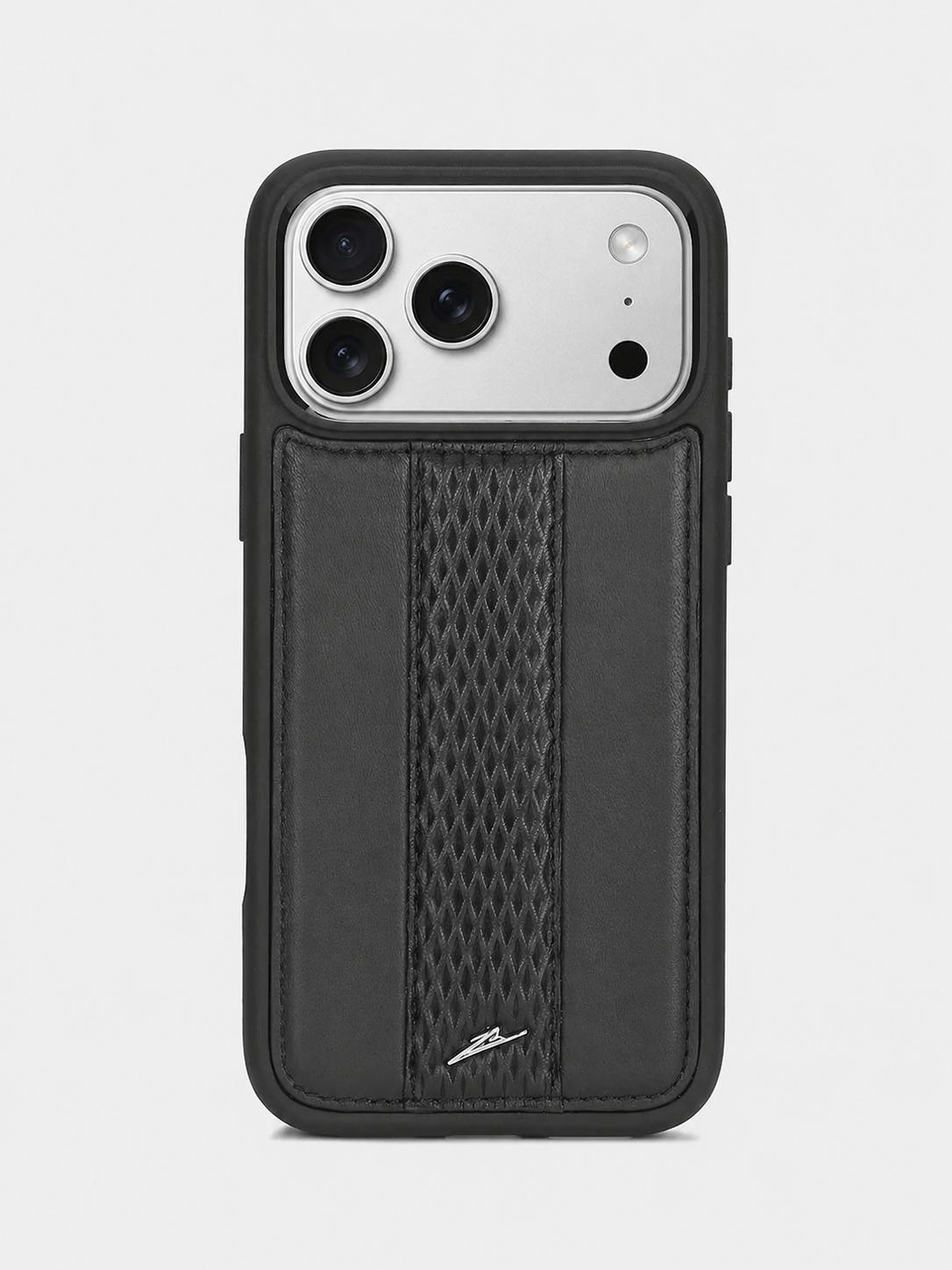 iPhone 17 Pro Series - Matrix Embossed Leather Black