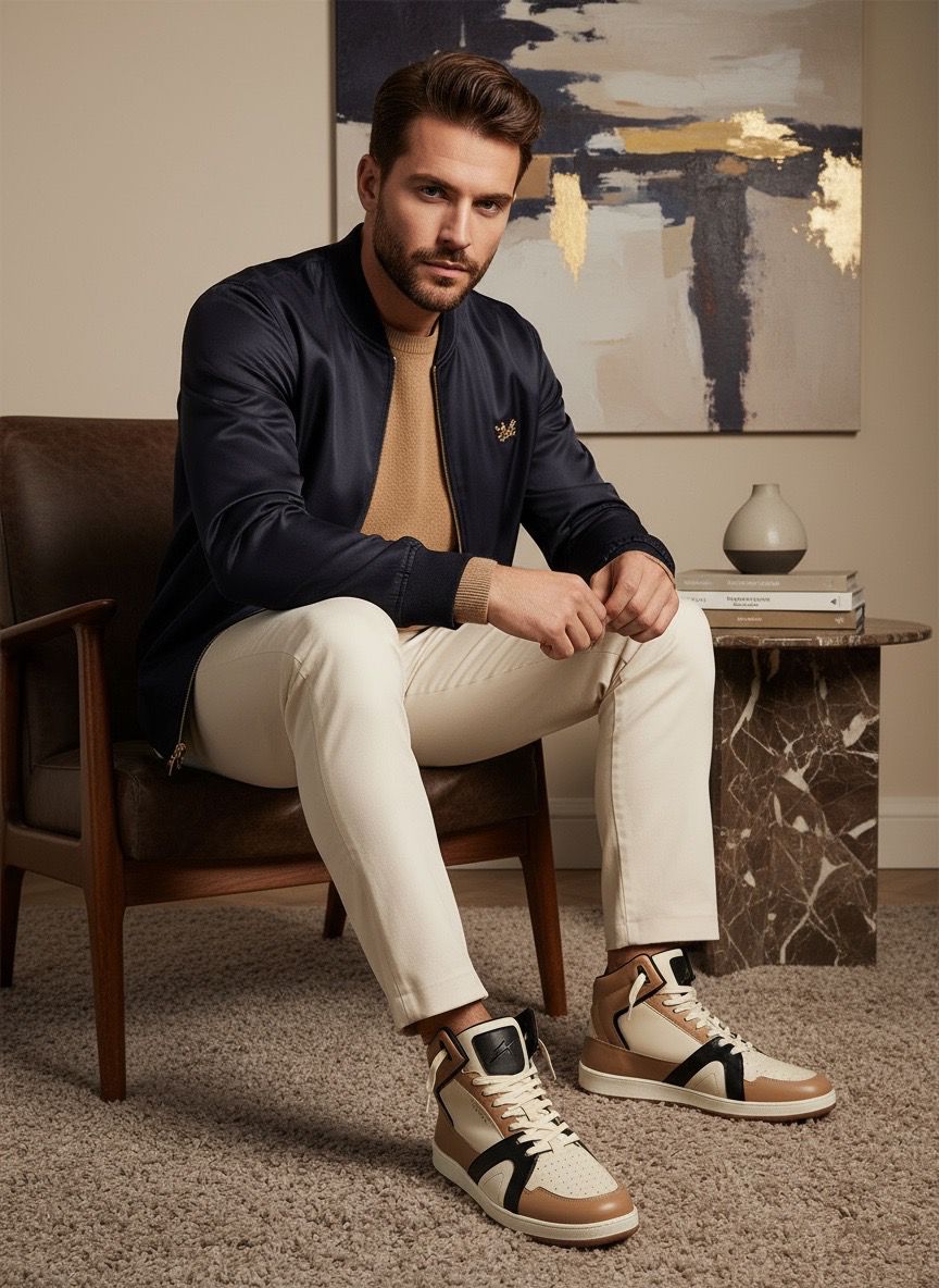 SAFARI High Top Premium Leather Sneakers