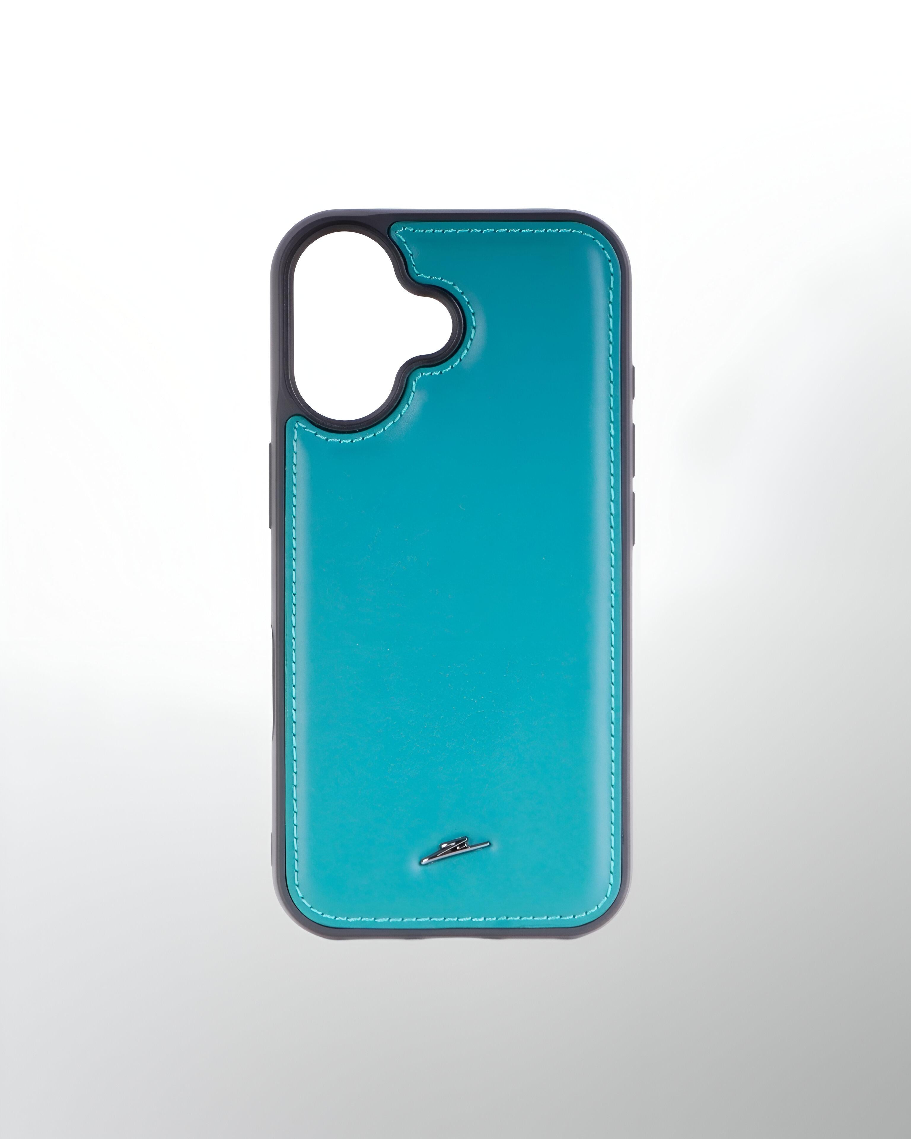 iPhone 16 Series Leather Case with MagSafe (Plain Teal)