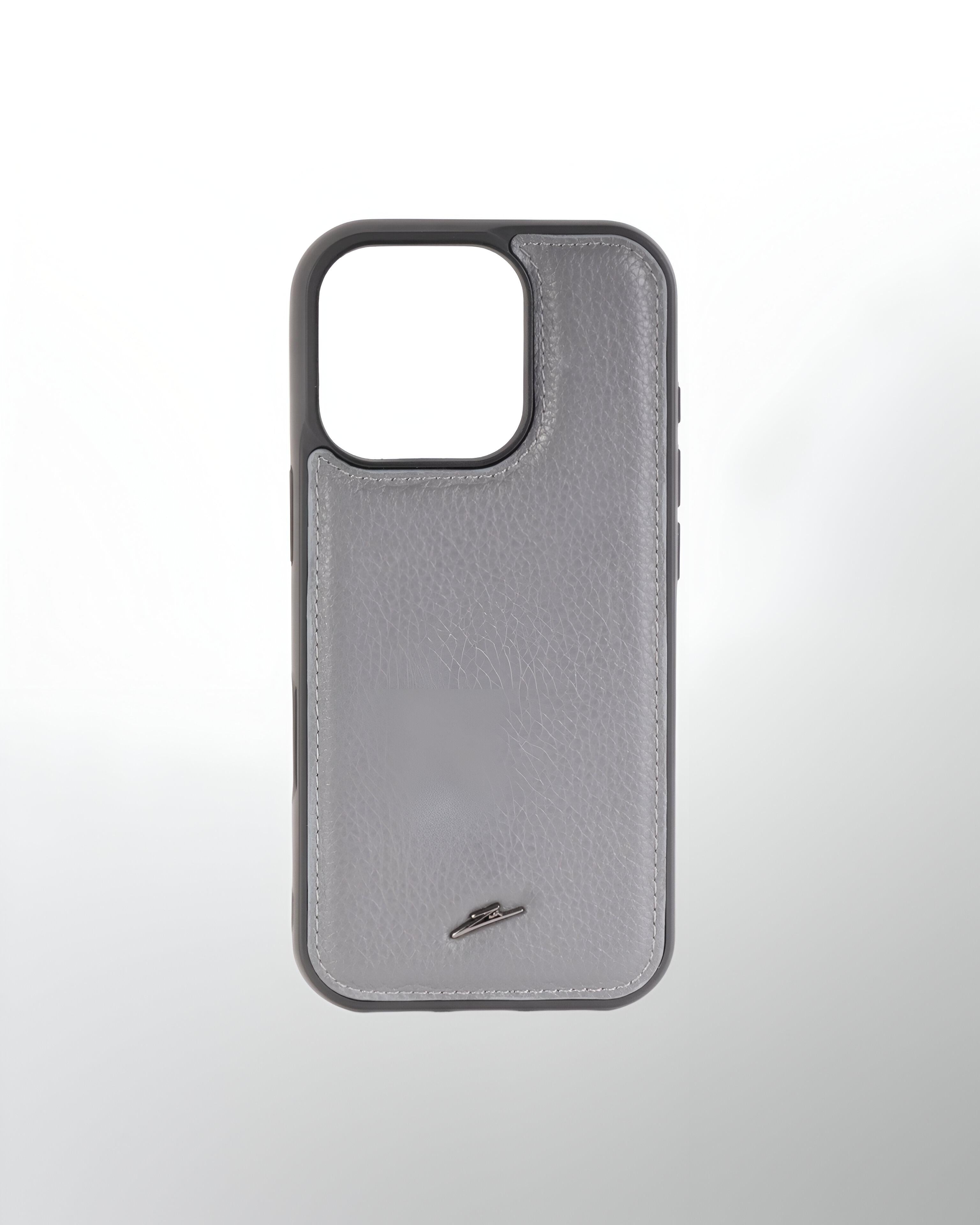 iPhone 16 Series Leather Case with MagSafe (Plain Grey)