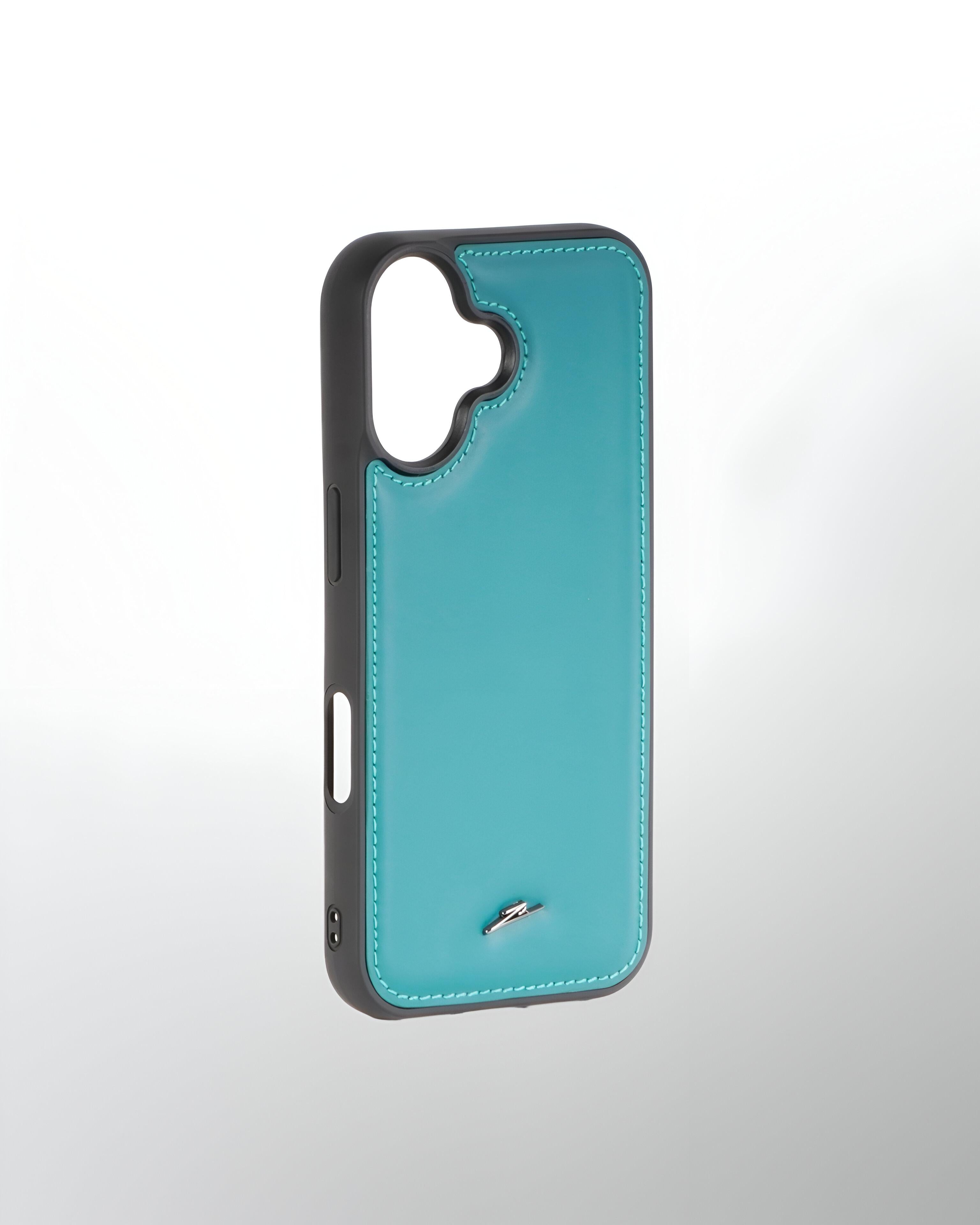 iPhone 16 Series Leather Case with MagSafe (Plain Teal)